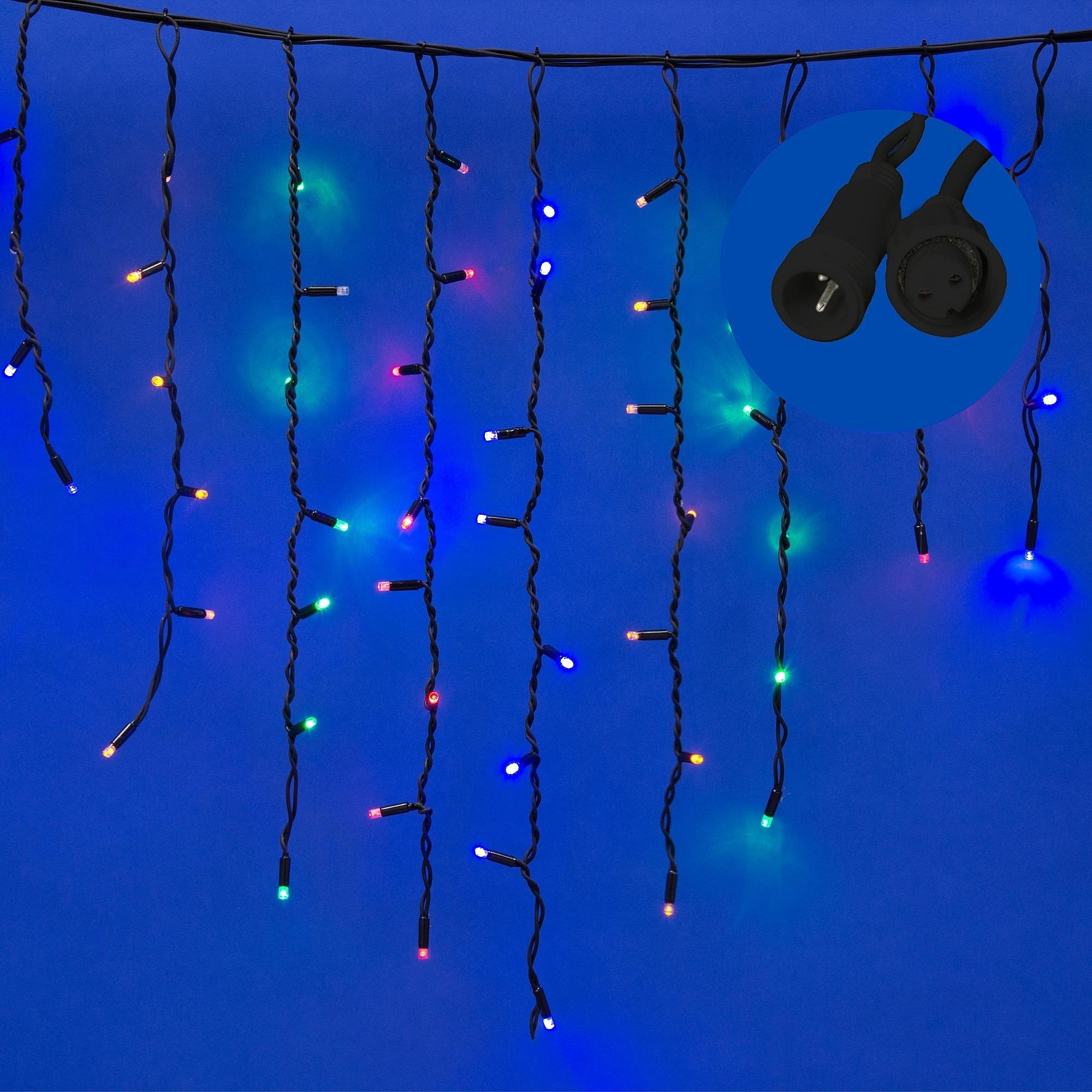 Бахрома светодиодная с эффектом мерцания, 3м Uniel ULD-B3010-200/TBK MULTI IP67