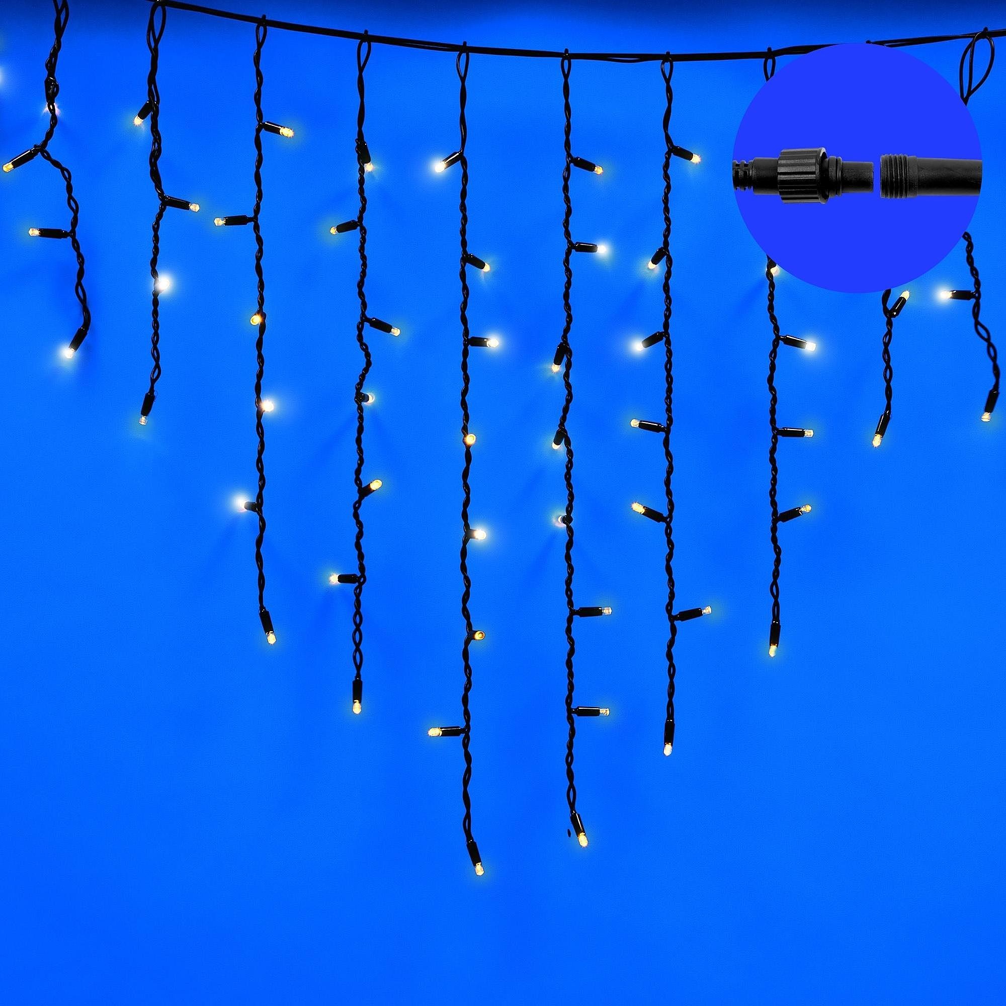 Бахрома светодиодная с эффектом мерцания, 3м Uniel ULD-B3007-200/TBK WARMWHITE-WHITE IP67