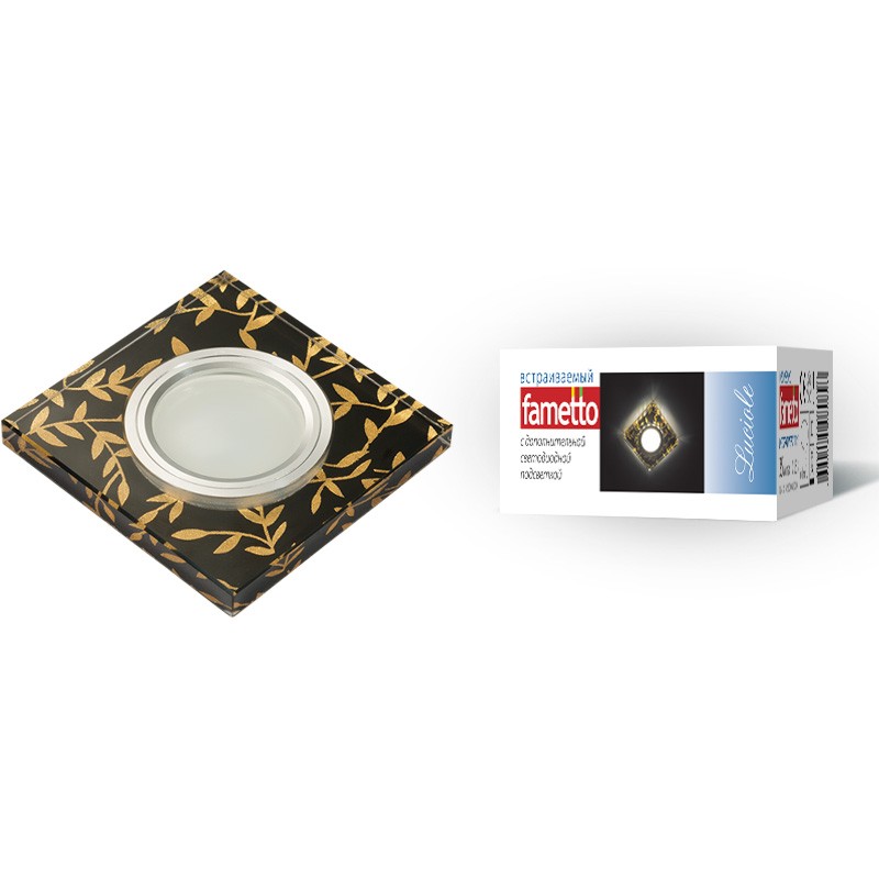 Встраиваемый светильник Fametto Luciole DLS-L205 GU5.3 CHROME/BLACK