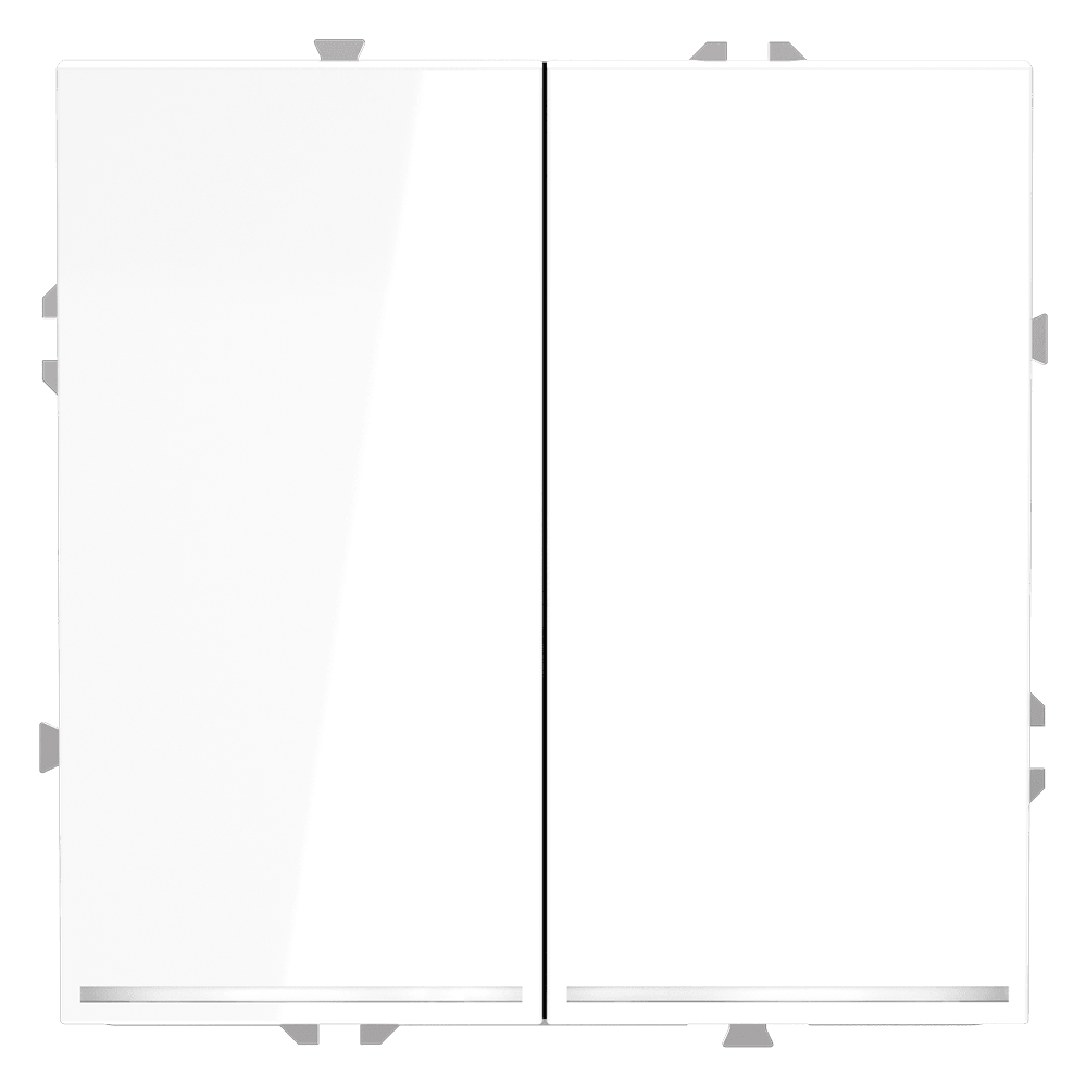 Выключатель встраиваемый VOLTUM S70 двухклавишный с подсветкой 10А, (белый глянцевый) VLS020201