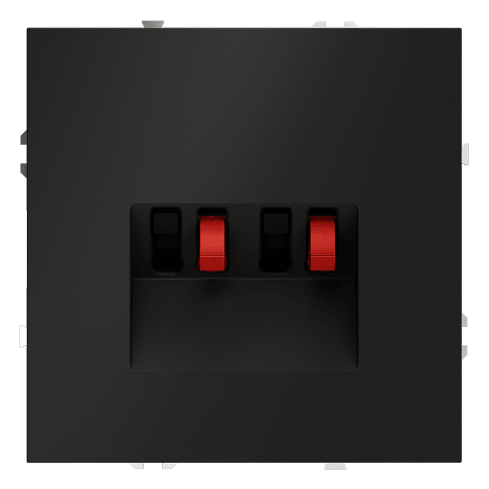 Розетка акустическая встраиваемая VOLTUM S70 4-местная, (черный матовый) VLS060308