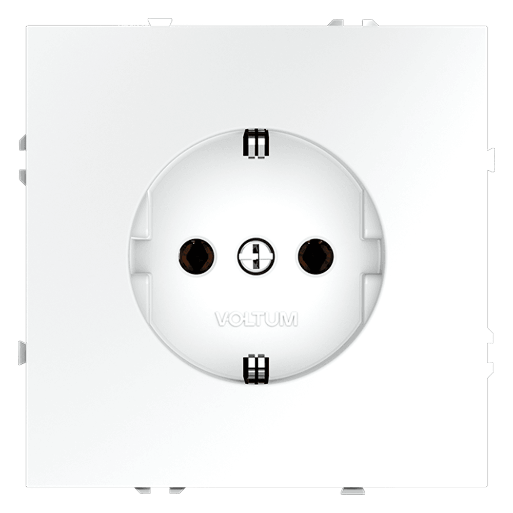 Розетка встраиваемая VOLTUM S70 с заземлением 16А, (белый матовый) VLS040102