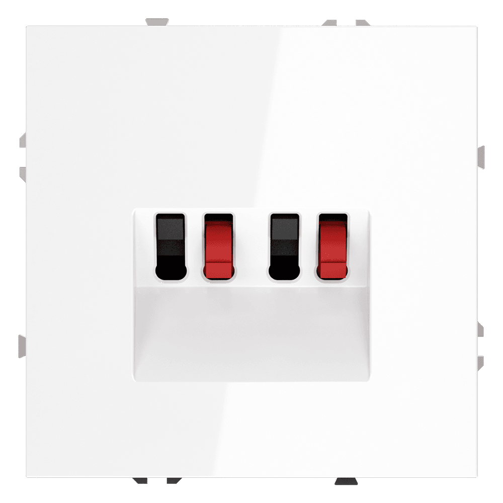 Розетка акустическая встраиваемая VOLTUM S70 4-местная, (белый глянцевый) VLS060301