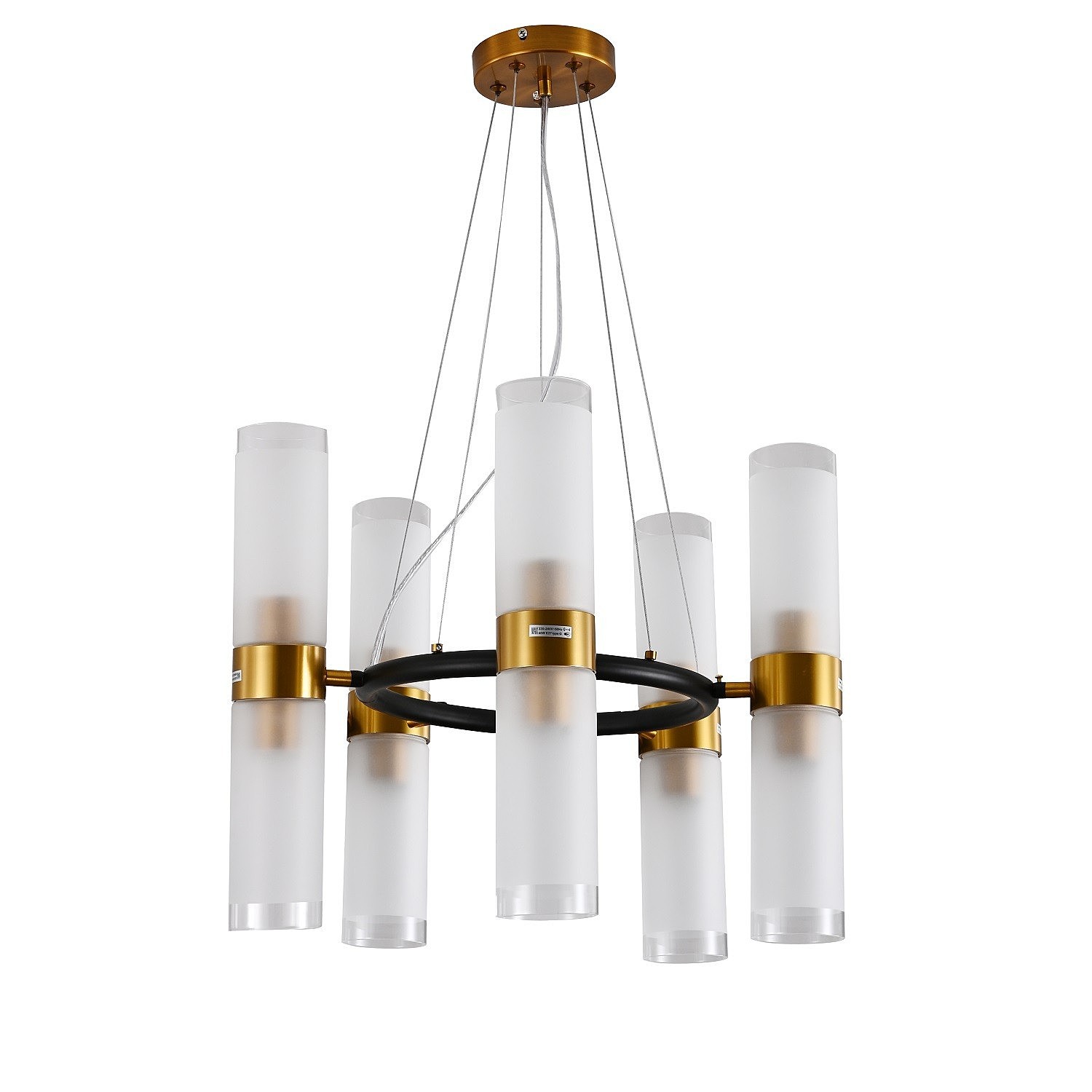 Подвесная люстра ЭкономСвет 10256 10256/10BK+GD WT