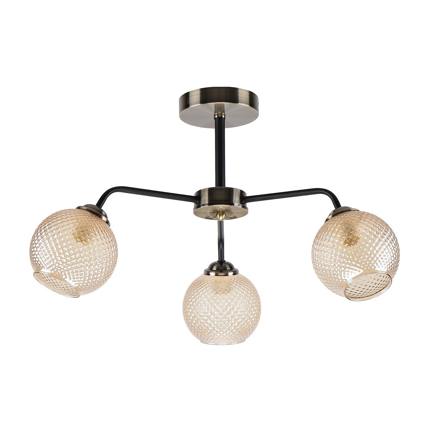 Потолочная люстра ЭкономСвет 12148 12148/3AB+BK AMB