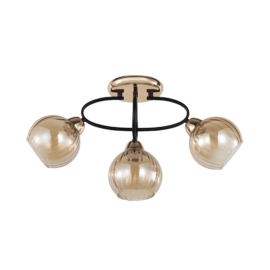 Потолочная люстра ЭкономСвет 12211 12211/3FGD+BK AMB