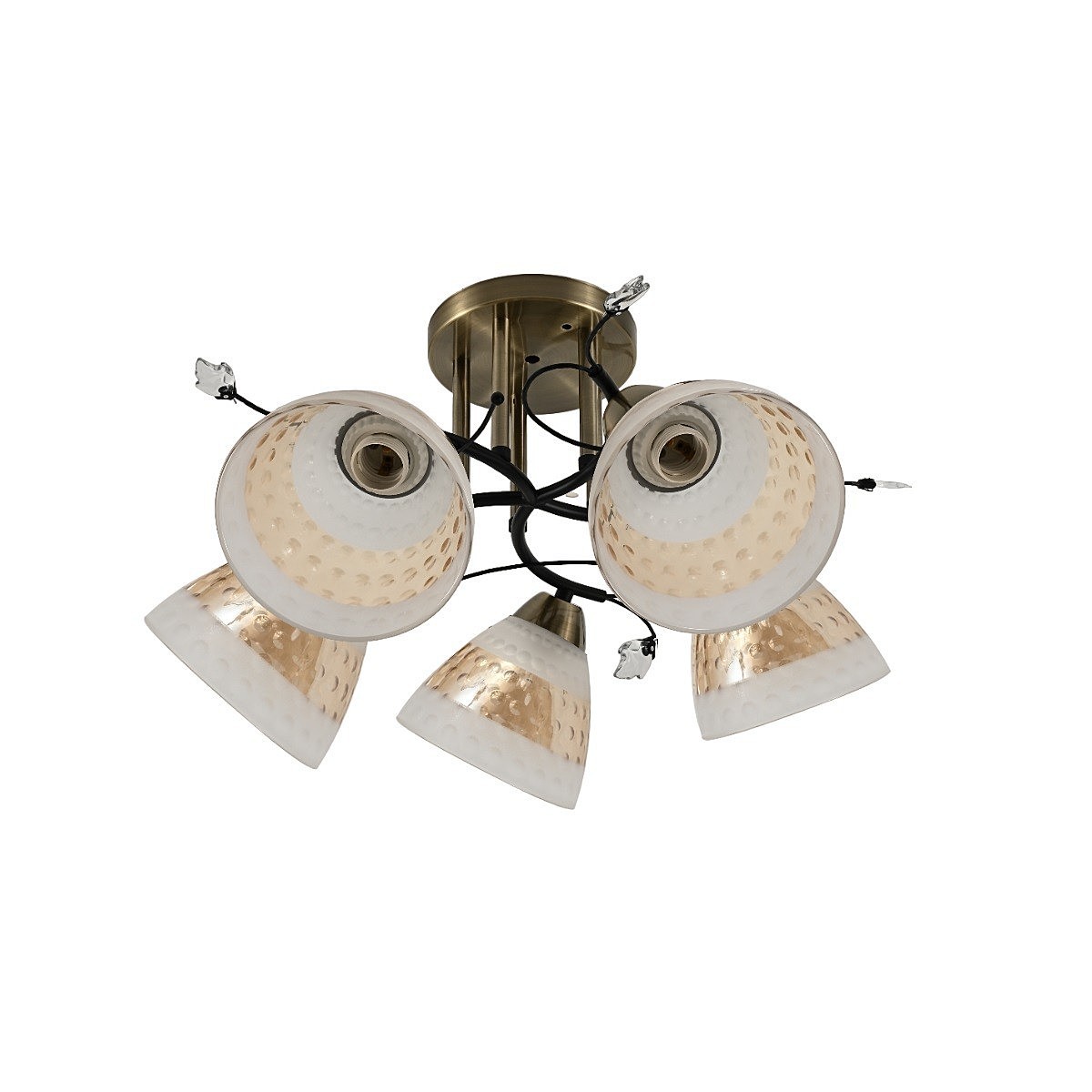 Потолочная люстра ЭкономСвет 12260 12260/5AB+BK WT+TEA