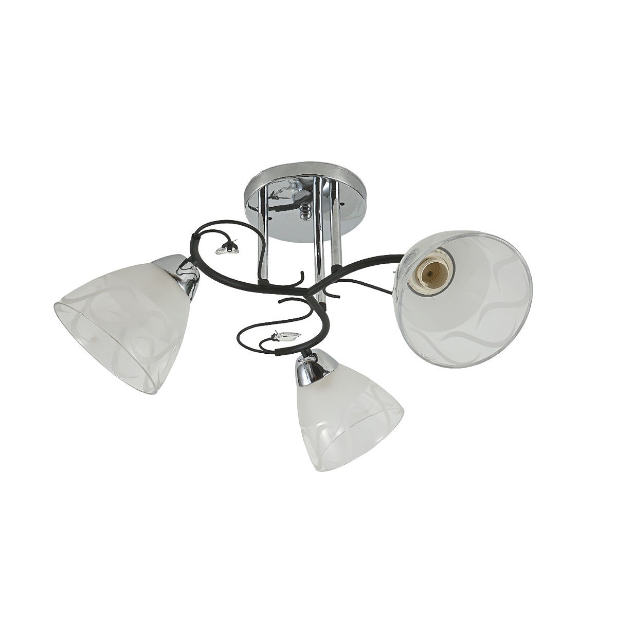 Потолочная люстра ЭкономСвет 12261 12261/3CR+BK WT+CL