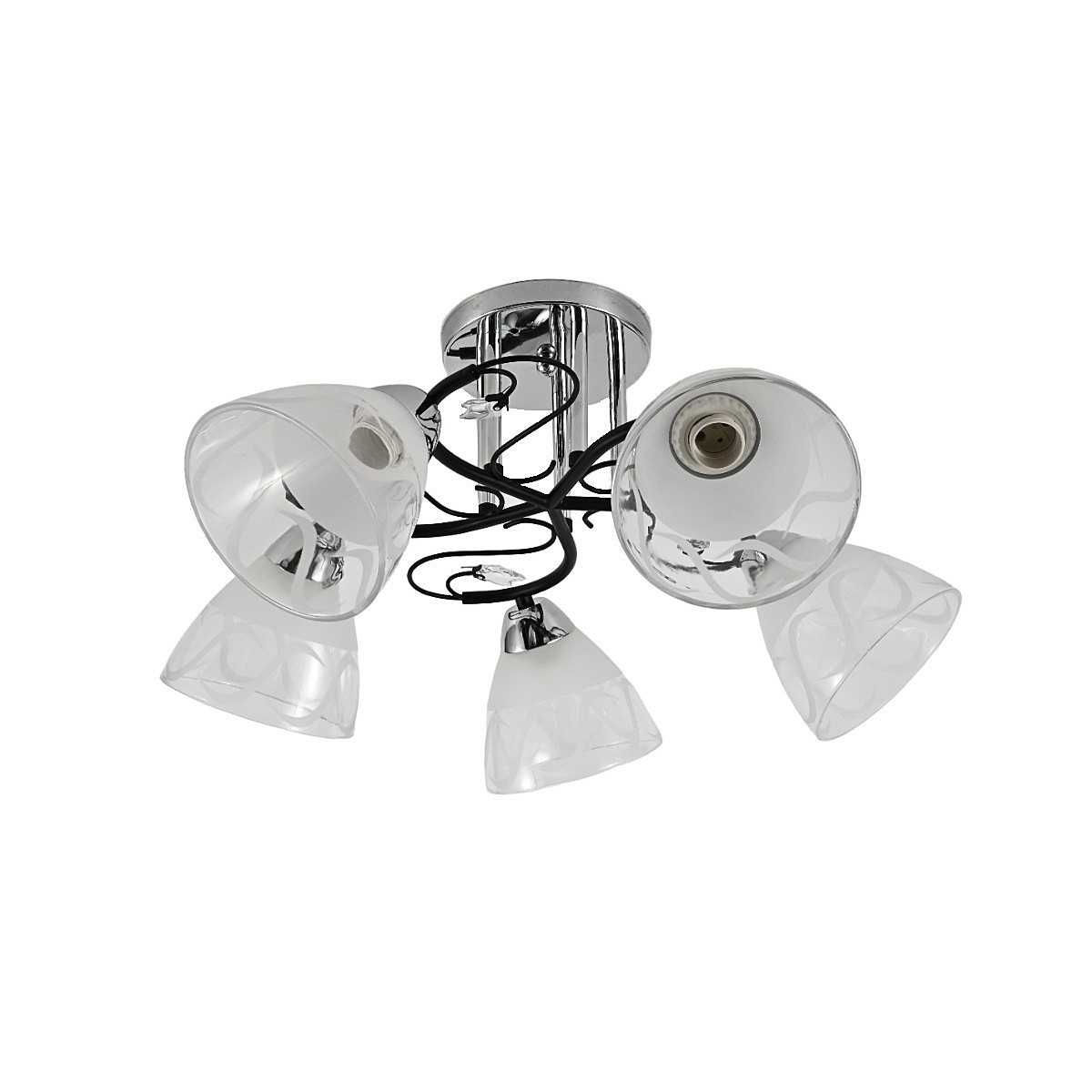 Потолочная люстра ЭкономСвет 12261 12261/5CR+BK WT+CL