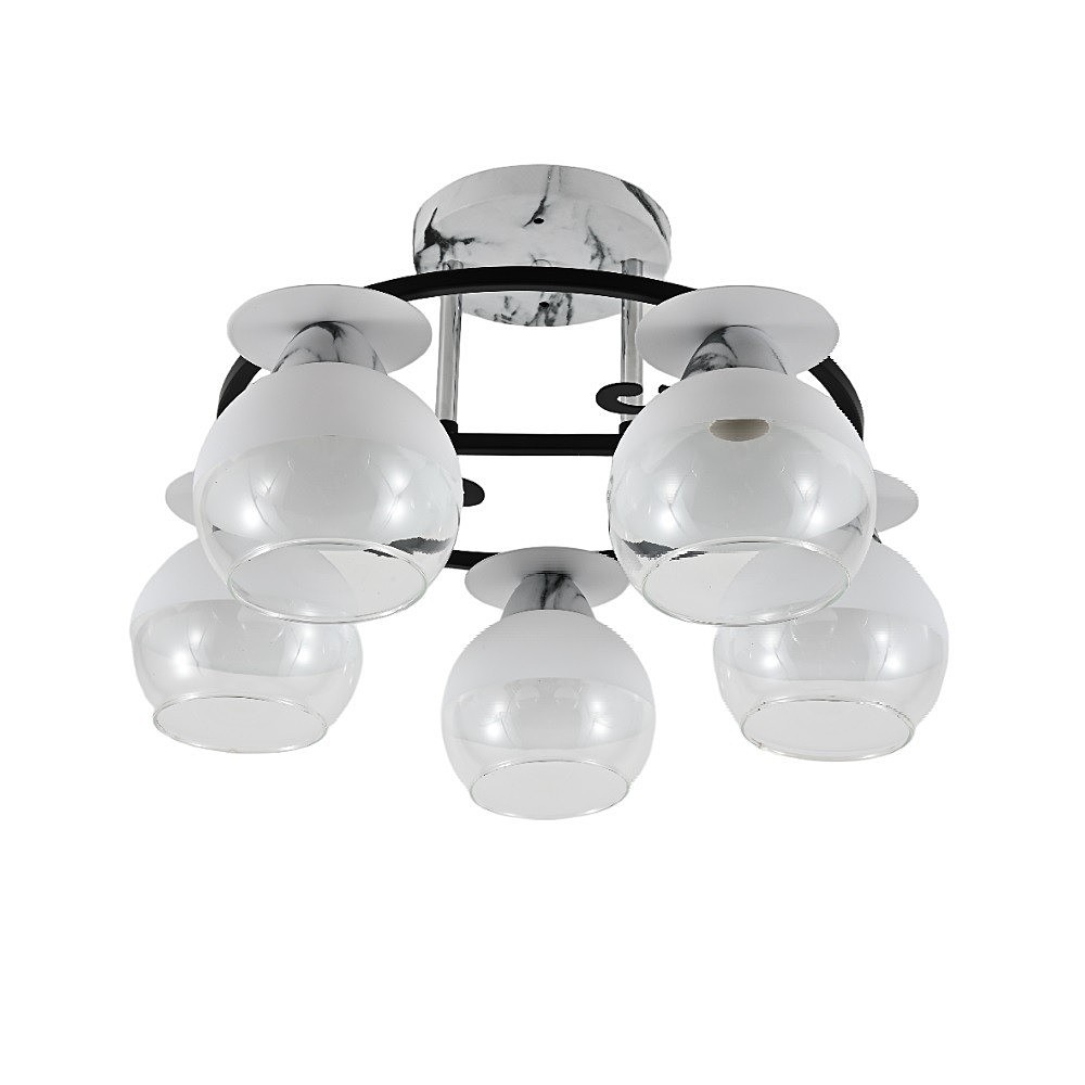 Потолочная люстра ЭкономСвет 12269 12269/5MR+CR+BK WT+CL