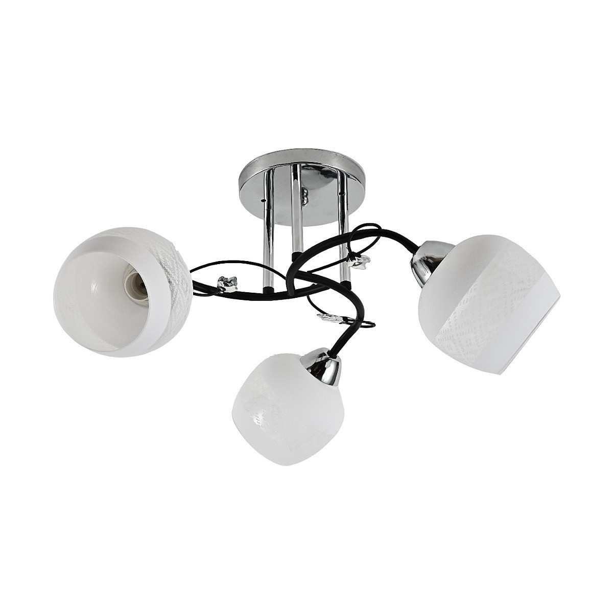 Потолочная люстра ЭкономСвет 12270 12270/3CR+BK WT+CL