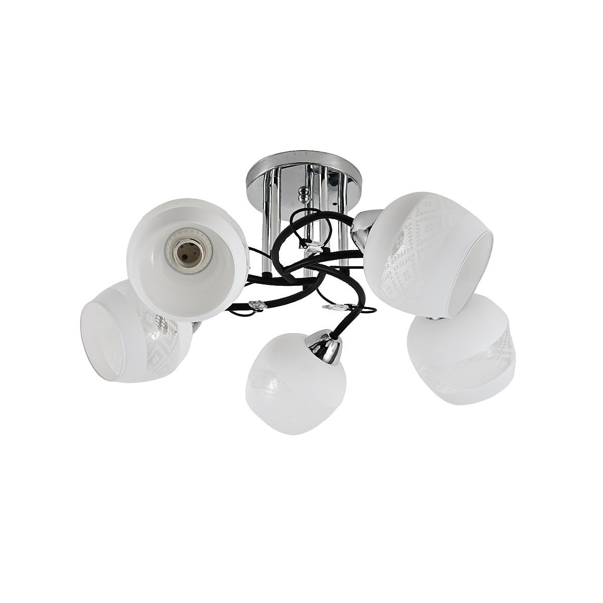 Потолочная люстра ЭкономСвет 12270 12270/5CR+BK WT+CL