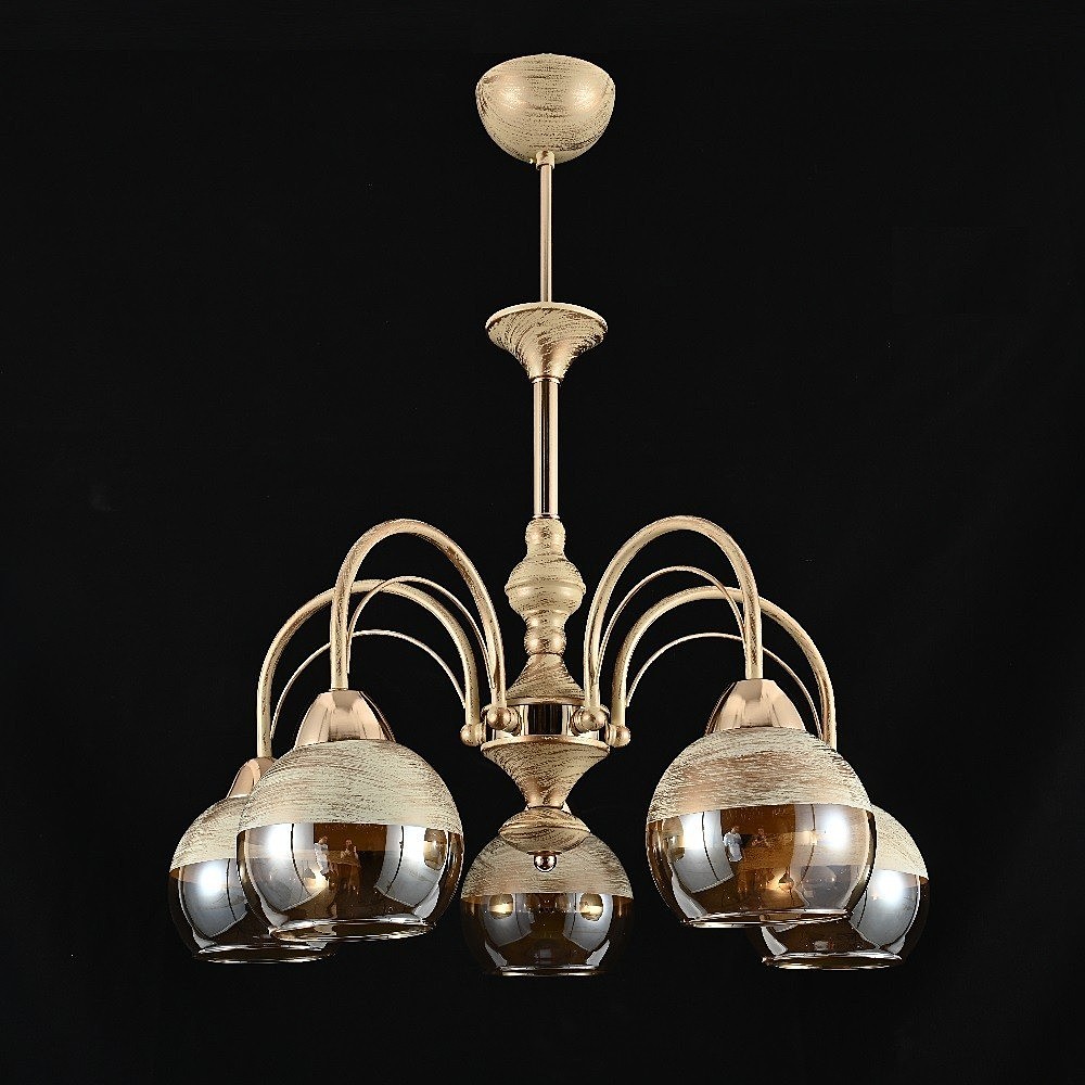 Потолочная люстра ЭкономСвет 13138 13138/5WG+FGD BR+WG