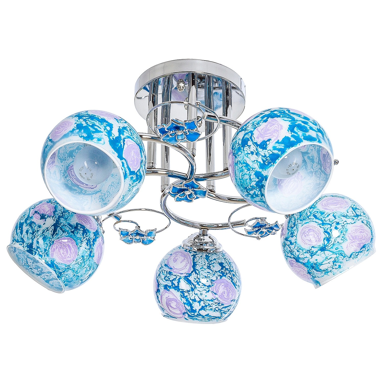 Потолочная люстра ЭкономСвет 198HE 198HE/5CR BL