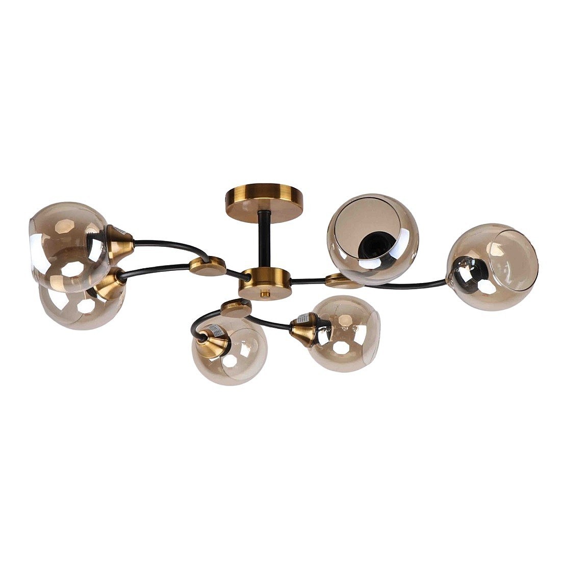 Потолочная люстра ЭкономСвет 20112 20112/6GB+BK AMB