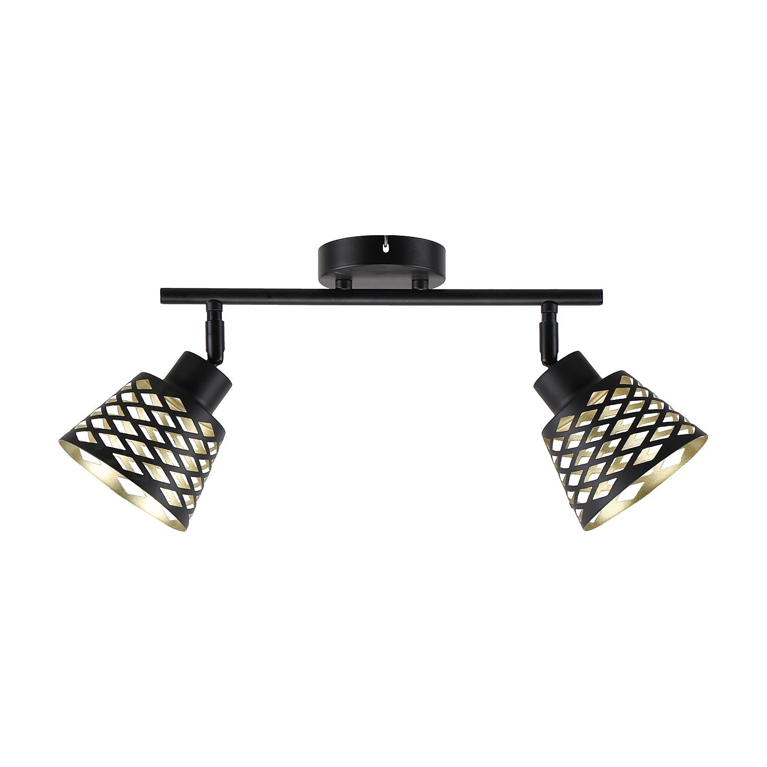 Светильник спот ЭкономСвет 86007 86007/2BK BK+GD