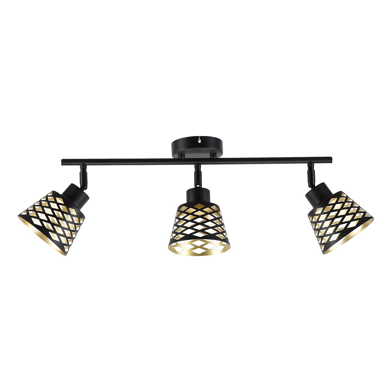 Светильник спот ЭкономСвет 86007 86007/3BK BK+GD