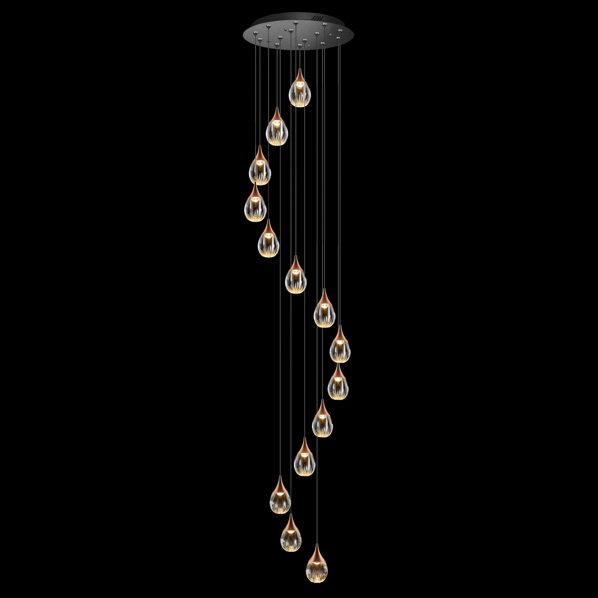 Люстра каскадная Delight Collection Stilla MD24001004-14A copper/clear