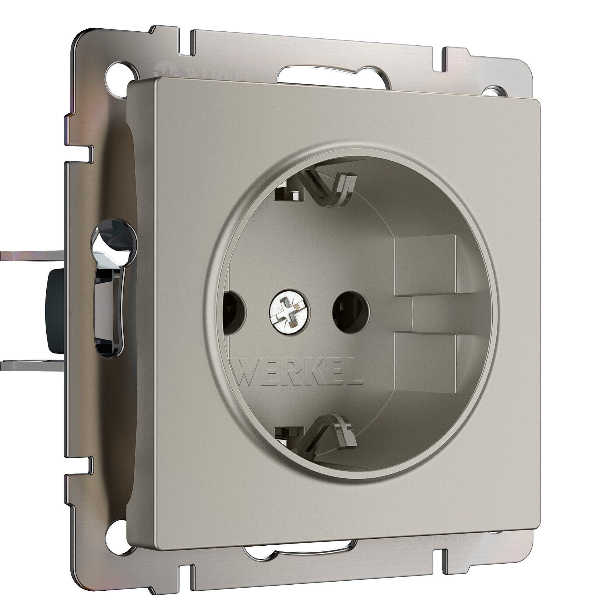 Розетка Werkel W1271104/ Розетка с заземлением и шторками (дымчатый)