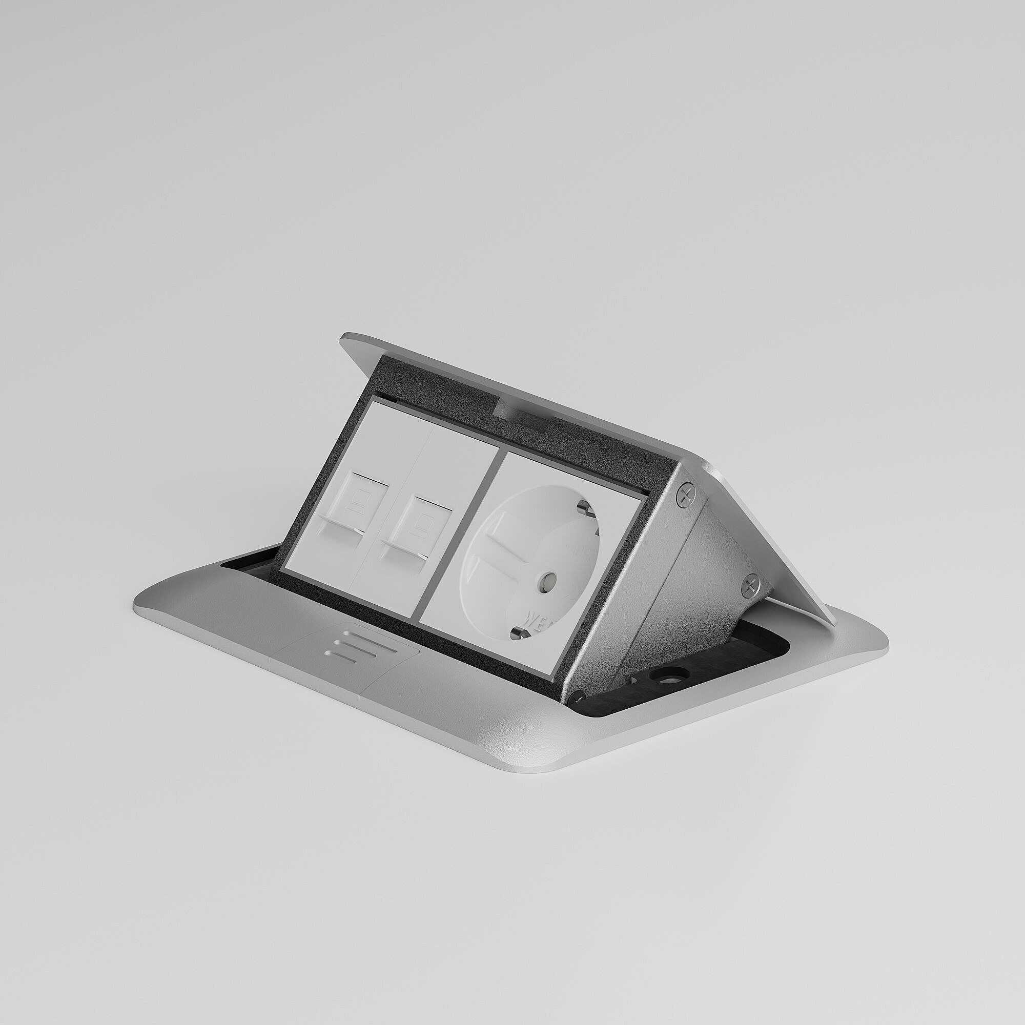 Werkel W8074065/ Выдвижной блок (Лючок) на 4 модуля (серебряный)