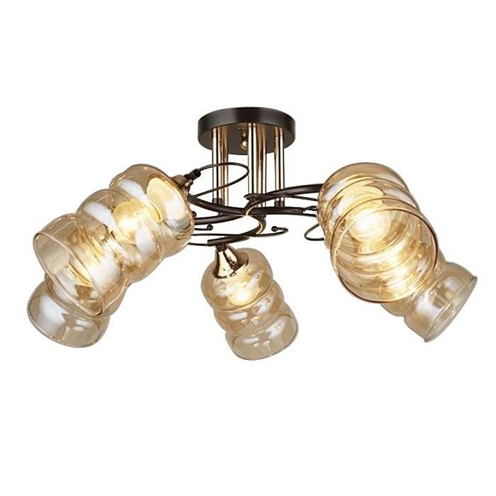 Потолочная люстра ЭкономСвет 12110 12110/5BK+FG AMB