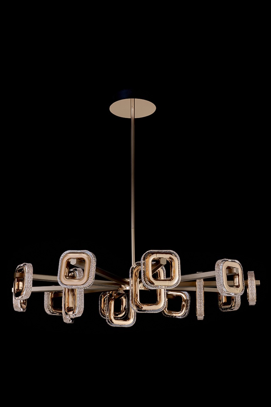 Люстра на штанге LEON Theona LE7701/15 Grey/Gold