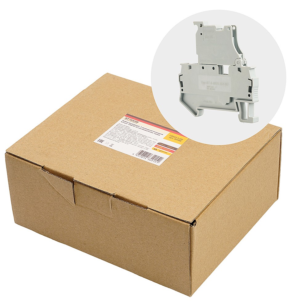 Зажим пружин.2-проводной проходн. 4,0 мм Stekker LD552-1-00 50188