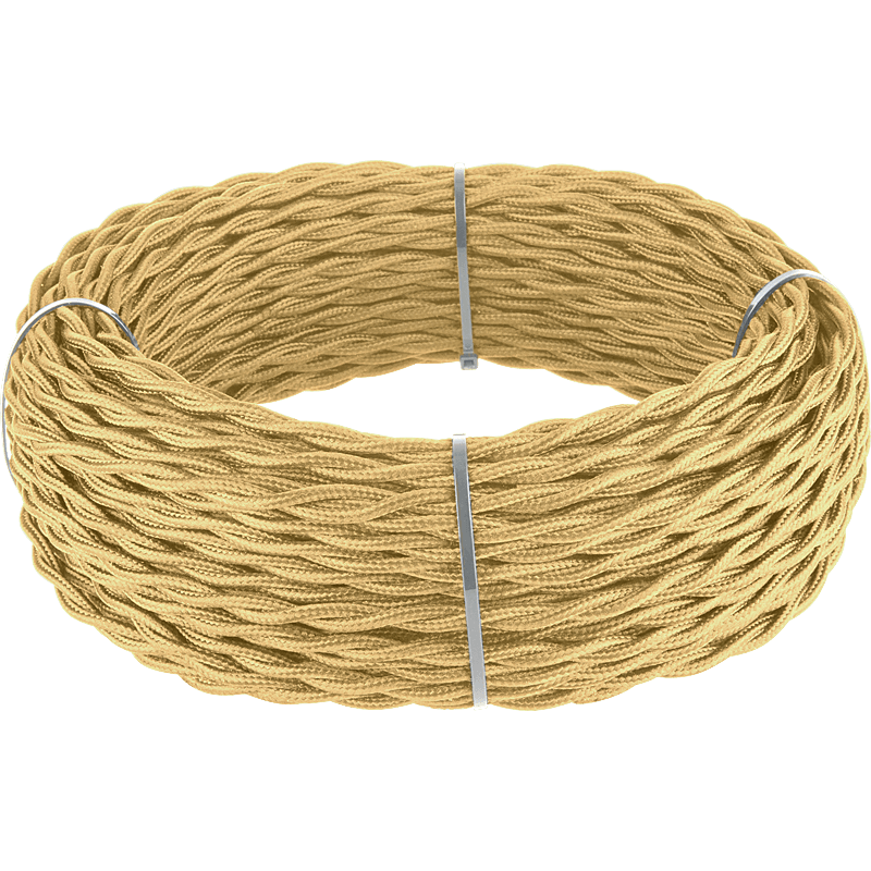 Ретро кабель Werkel Ретро кабель золотой песок W6453547/ Ретро кабель витой 3х1,5 (золотой песок) под заказ