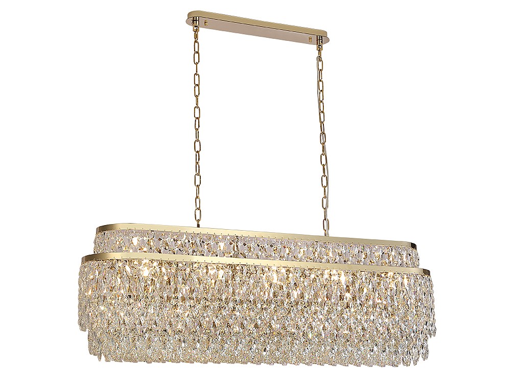 Подвесная люстра Newport Tiffany 8530/120 C oval gold polished