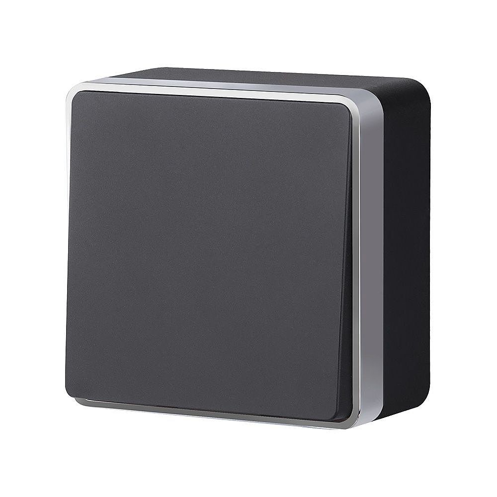 Выключатель Werkel W5010034/ Выключатель одноклавишный Gallant (черный с серебром)