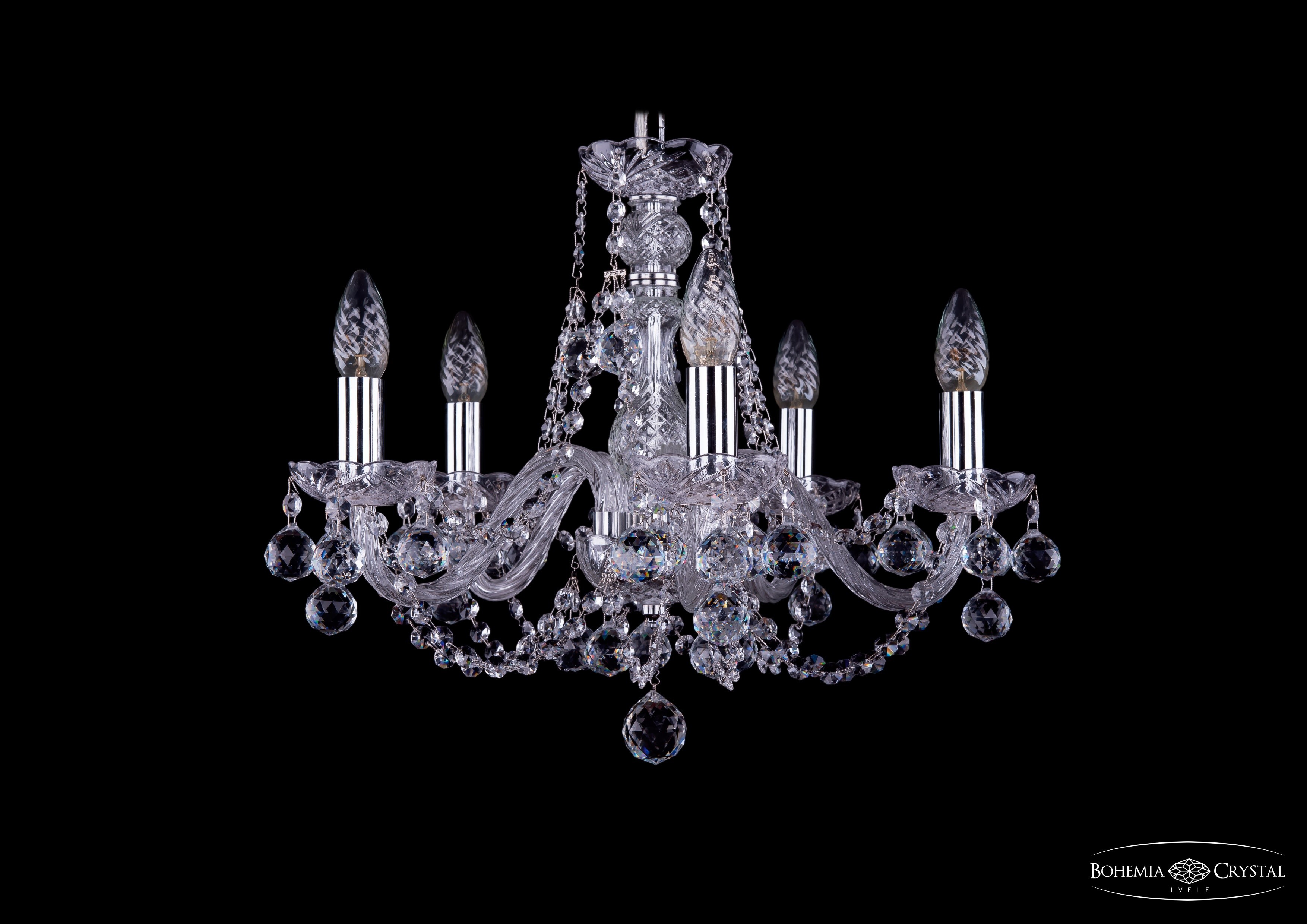 Подвесная хрустальная люстра 1406 Bohemia 1406/5/160 Ni Balls