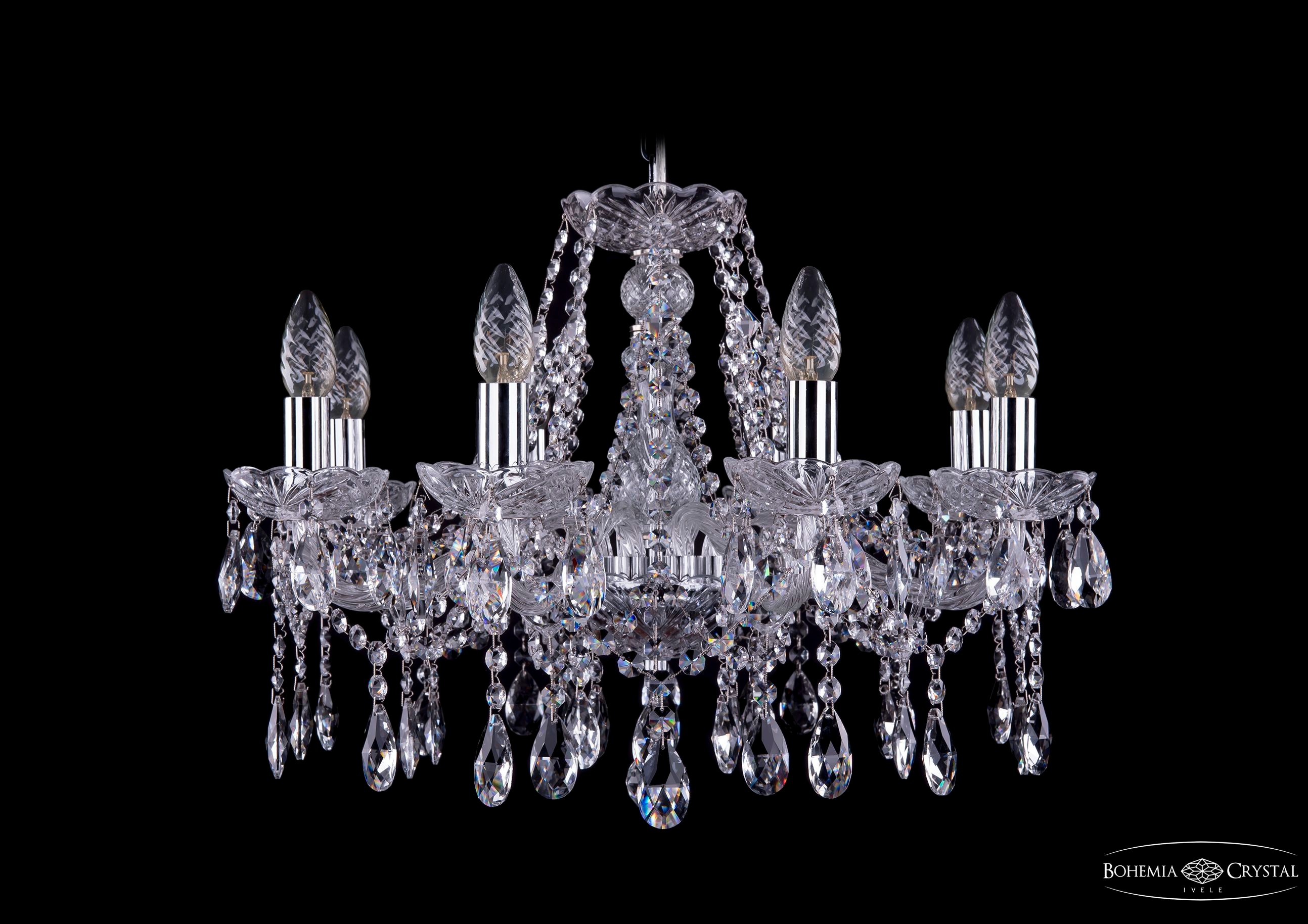 Подвесная хрустальная люстра 1413 Bohemia 1413/8/200 Ni