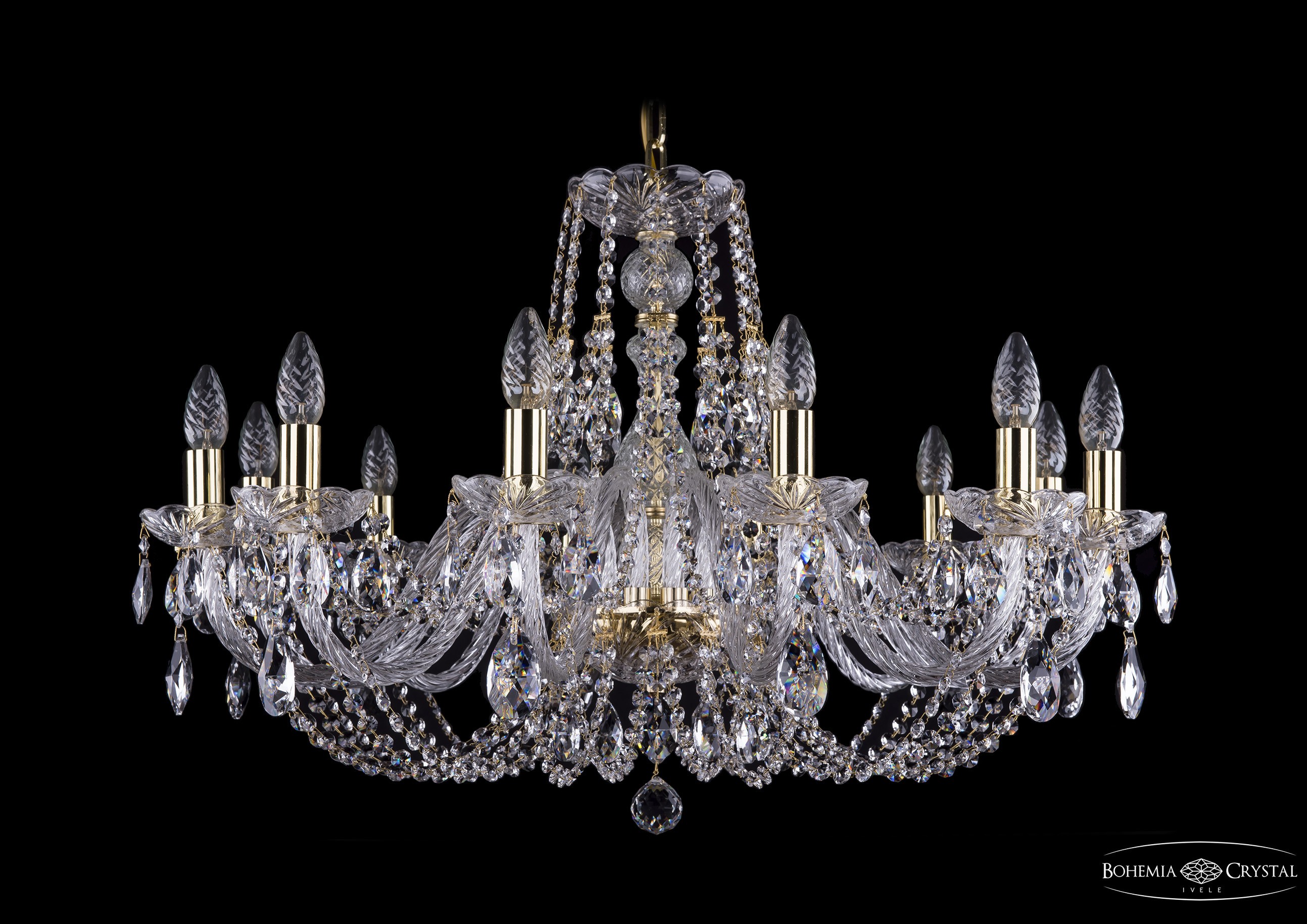 Подвесная хрустальная люстра 1406 Bohemia 1406/12/300 G