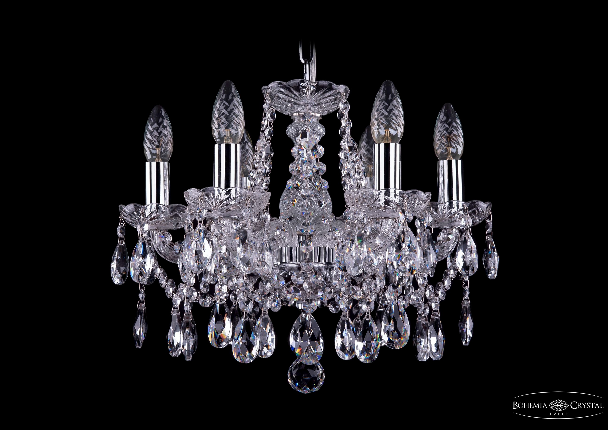 Подвесная хрустальная люстра 1413 Bohemia 1413/6/141 Ni