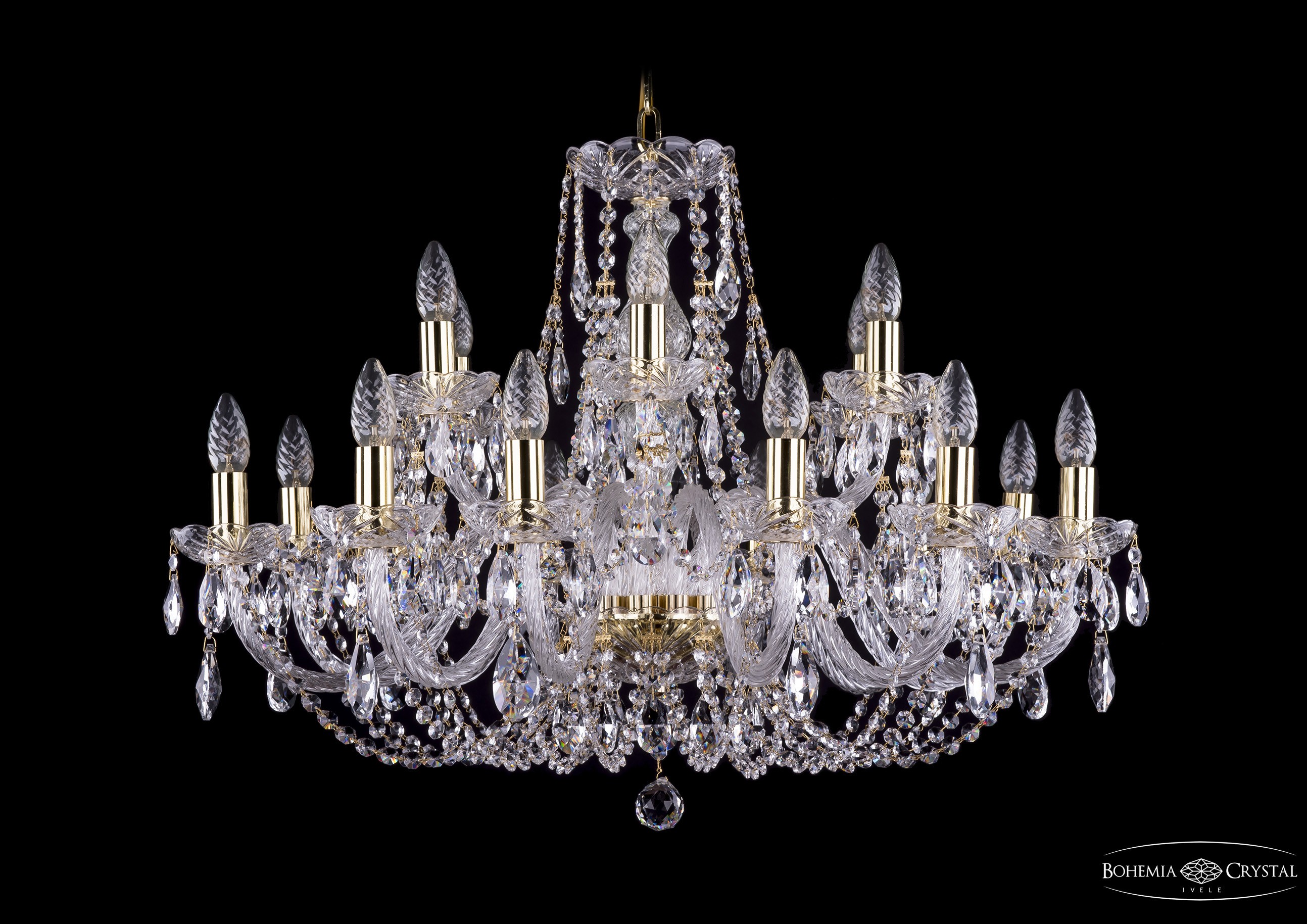 Подвесная хрустальная люстра 1406 Bohemia 1406/12+6/300 G