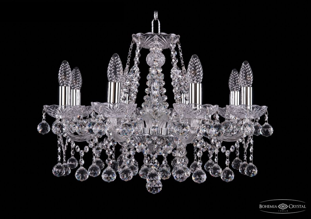 Подвесная хрустальная люстра 1413 Bohemia 1413/8/200 Ni Balls