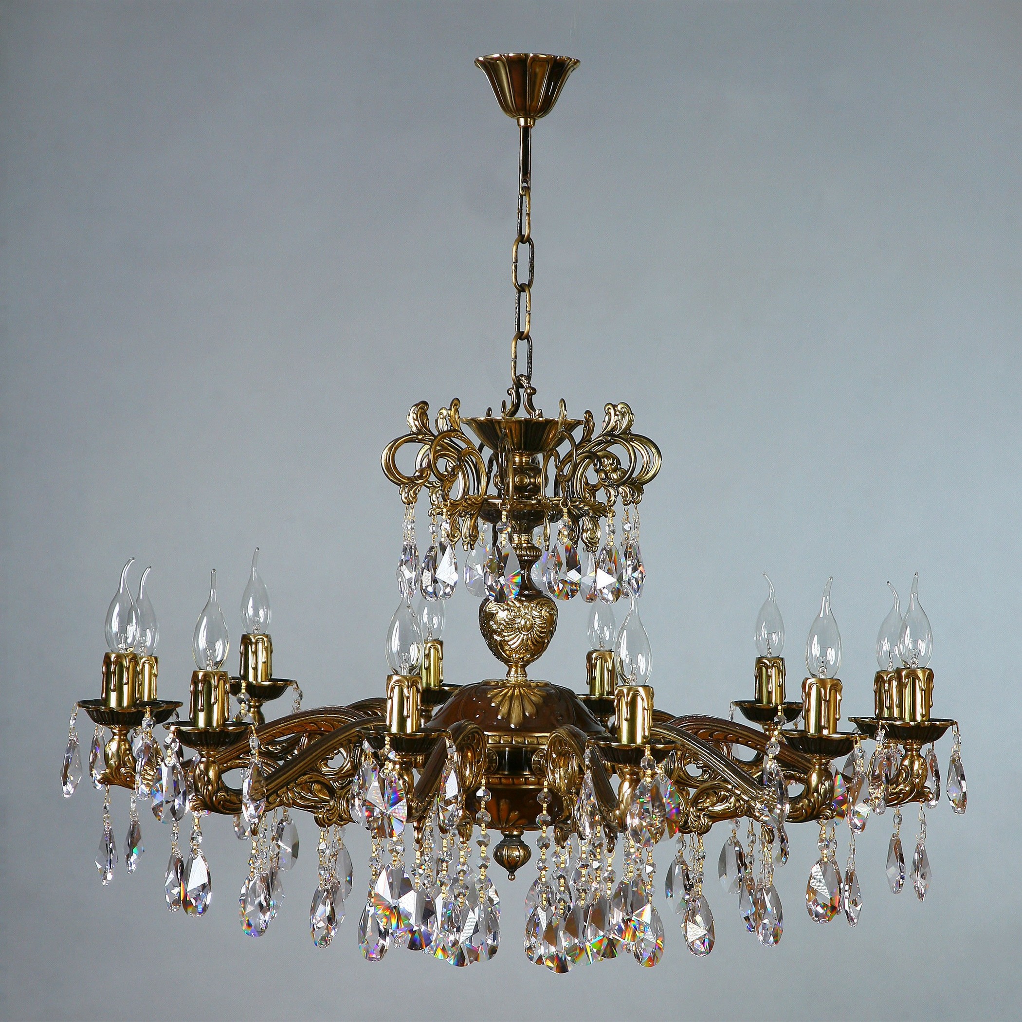 Подвесная люстра Ambiente Leon 2128/12 PB Tear drop