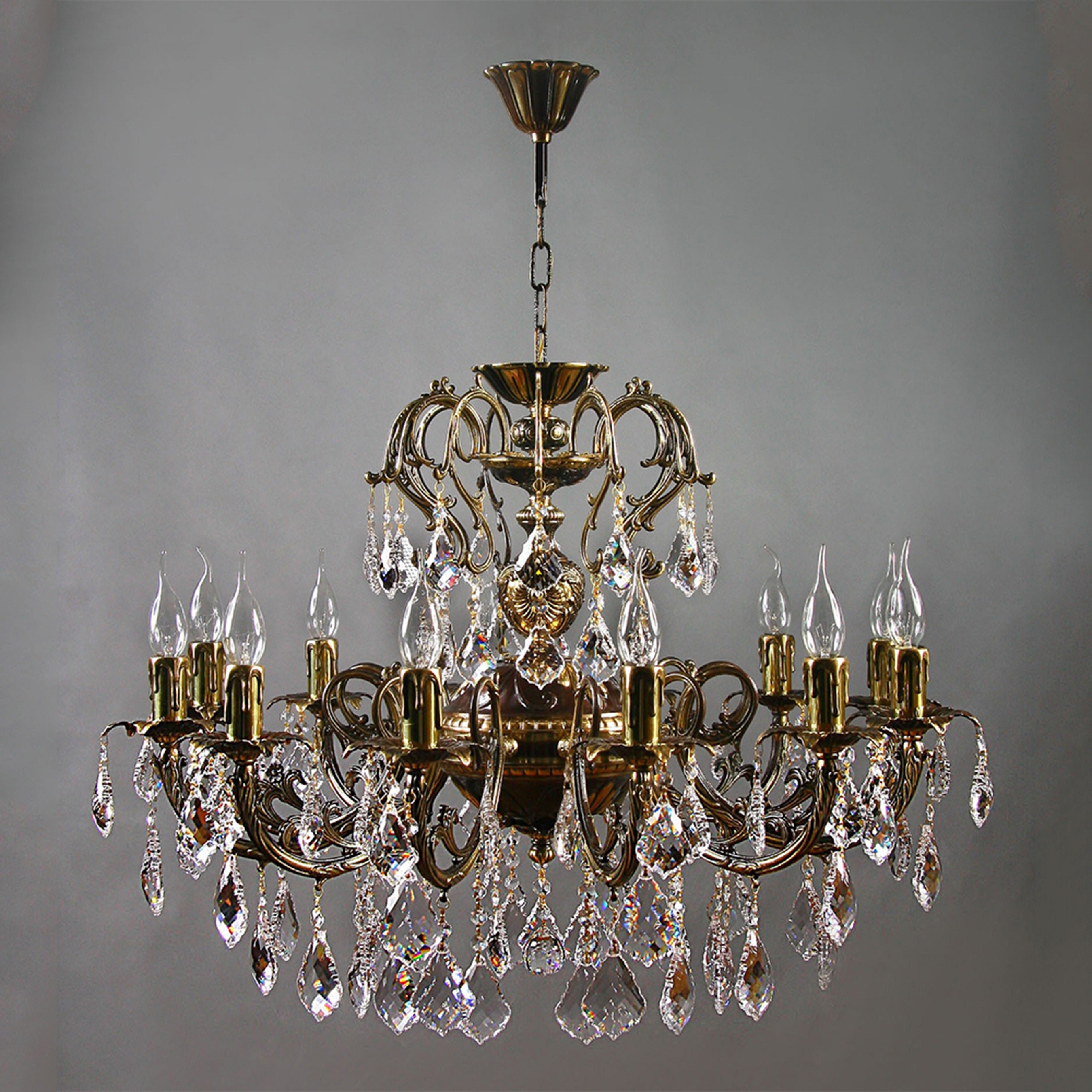 Подвесная хрустальная люстра Alicante Ambiente 8888/12 PB New Leaf