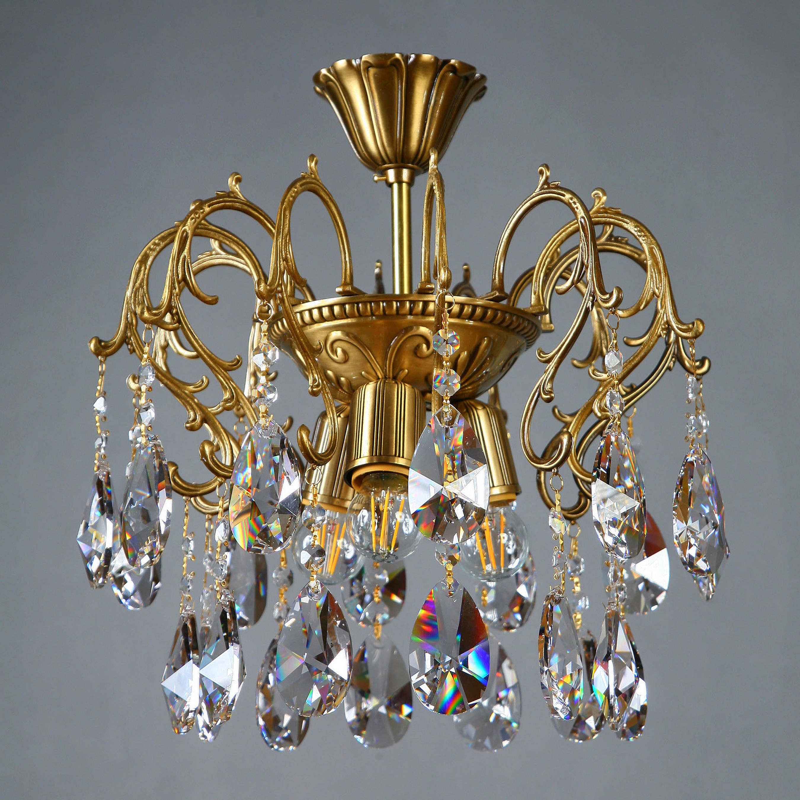 Потолочная хрустальная люстра Ambiente Alicante 8888/3 PL AB Tear Drop