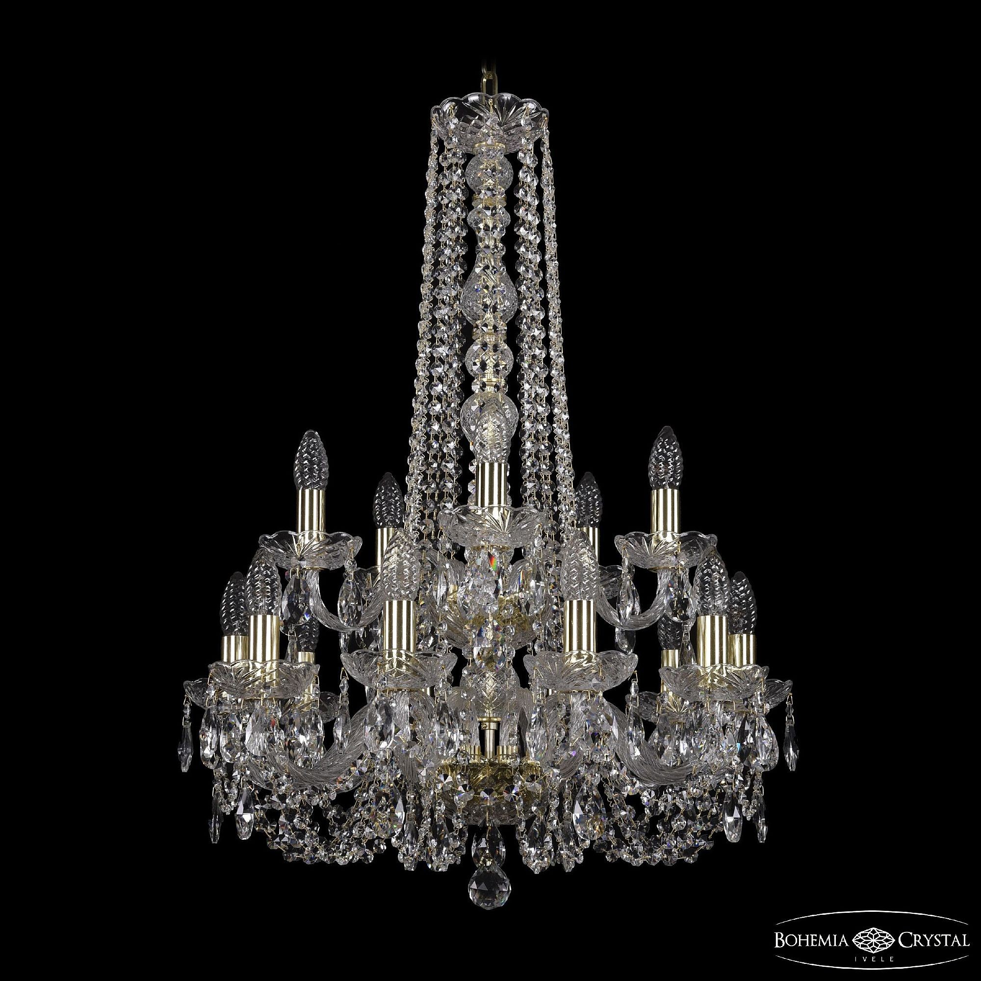 Подвесная хрустальная люстра 1402 Bohemia 1402/10+5/195/h-80/2d G