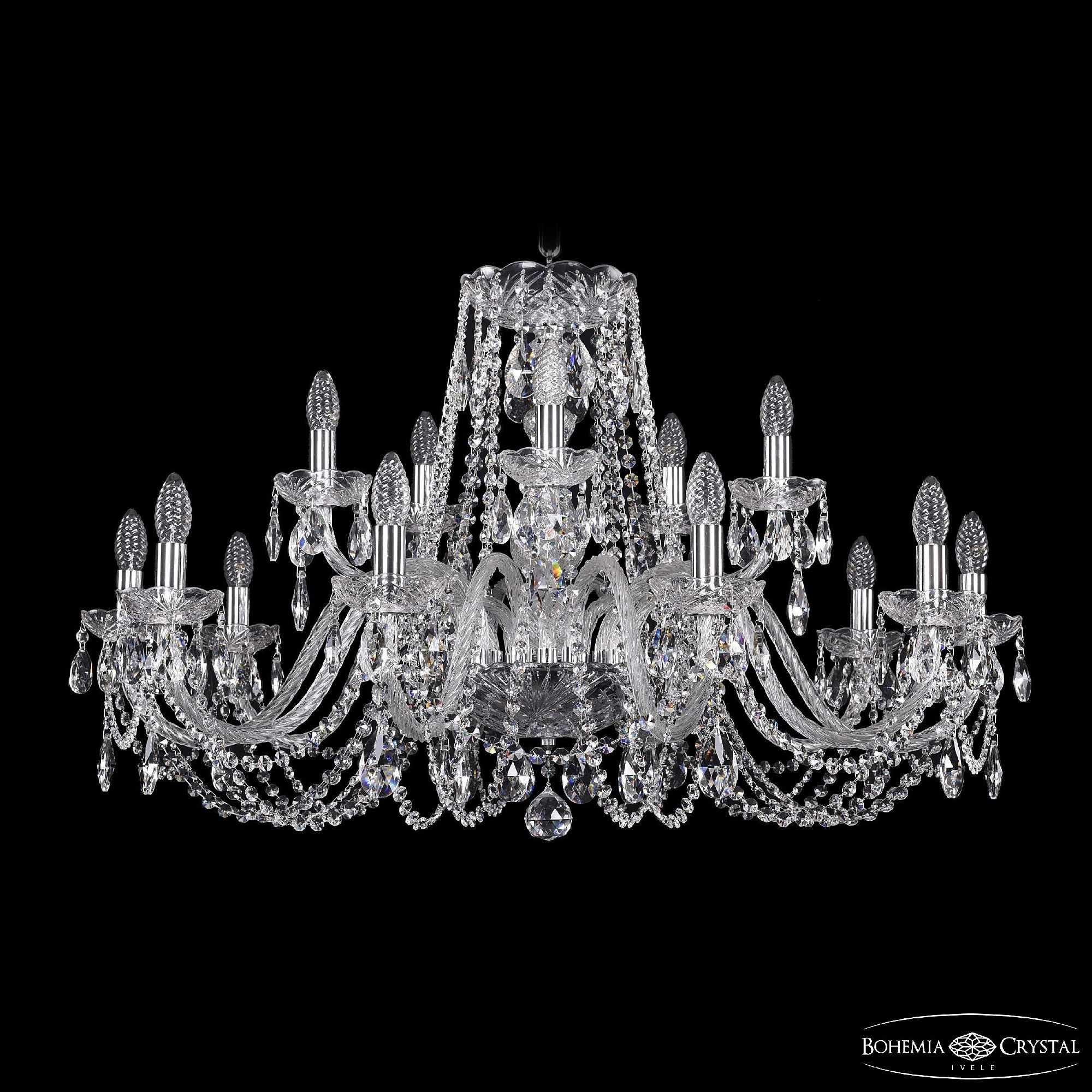 Подвесная хрустальная люстра 1402 Bohemia 1402/10+5/360 Ni