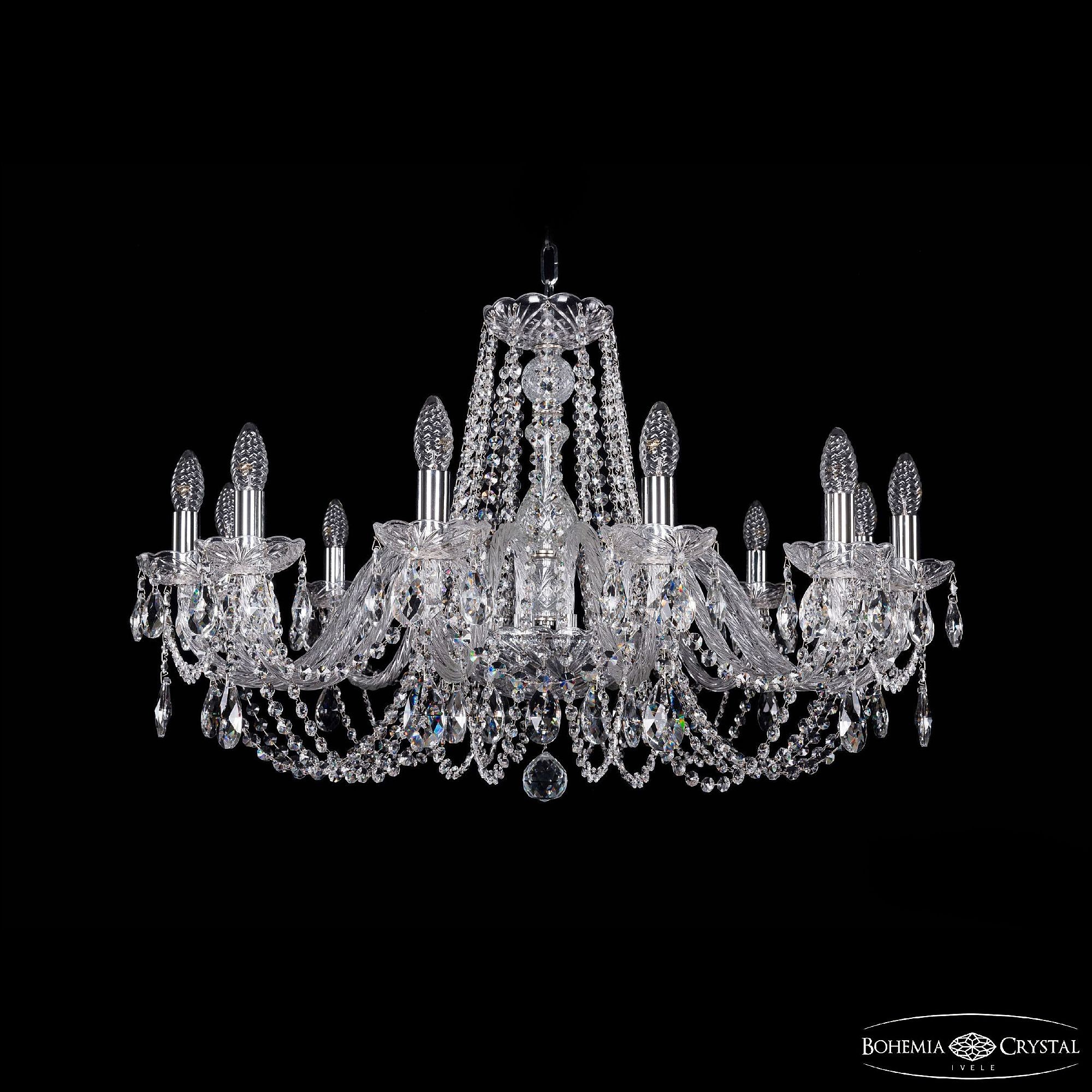 Подвесная хрустальная люстра 1402 Bohemia 1402/12/300 Ni