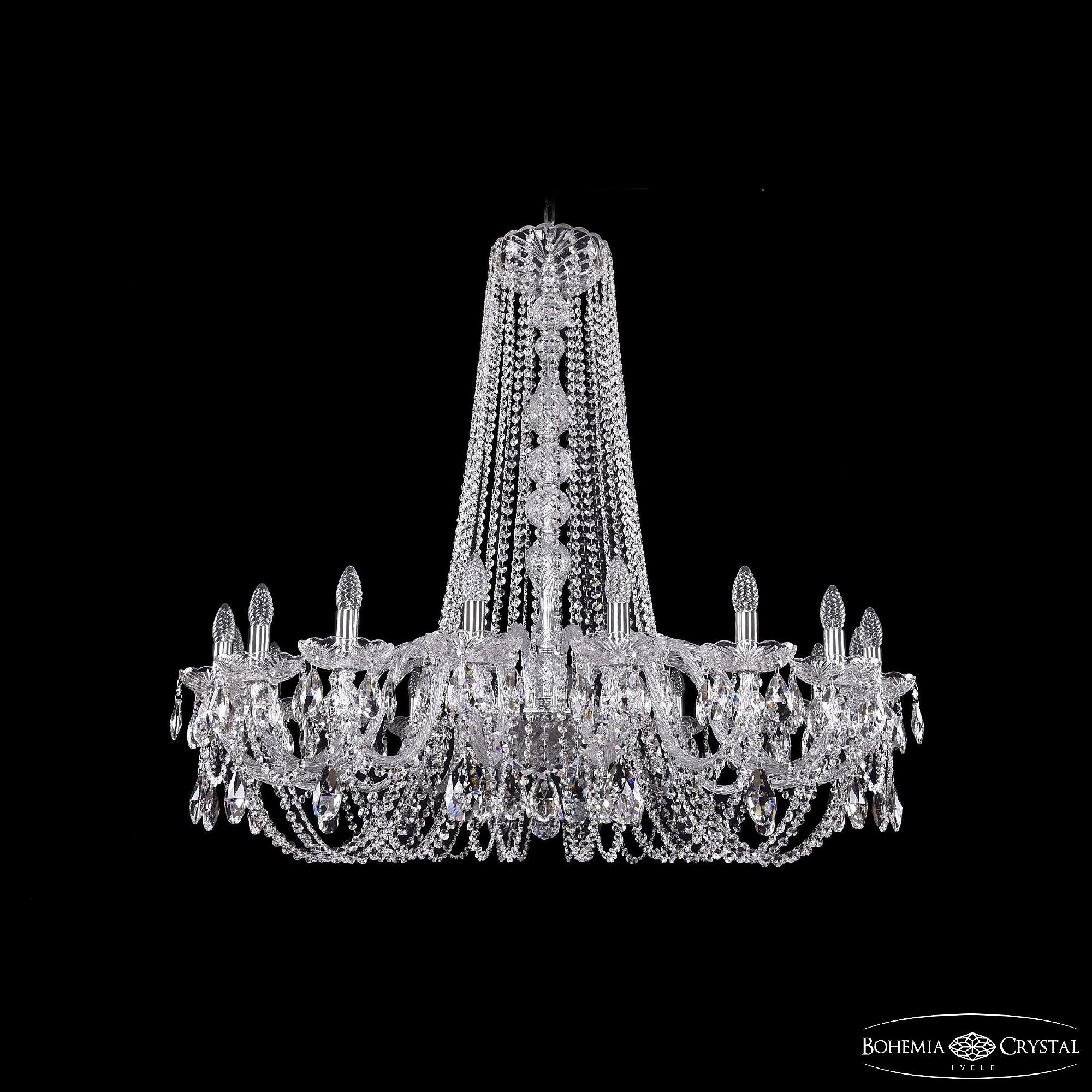 Подвесная хрустальная люстра 1402 Bohemia 1402/18/400/h-105 Ni