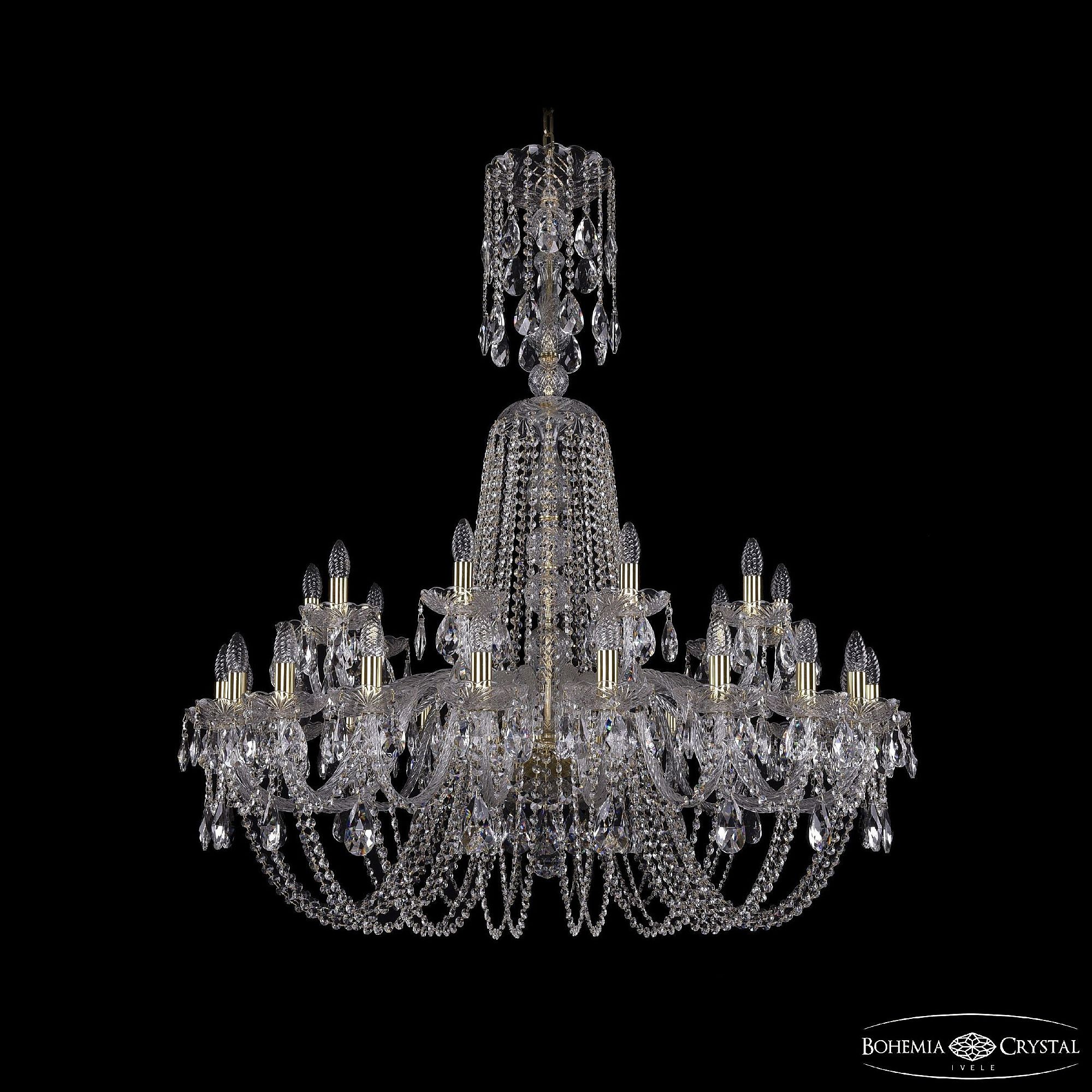 Подвесная хрустальная люстра 1402 Bohemia 1402/20+10/400/XL-130 G