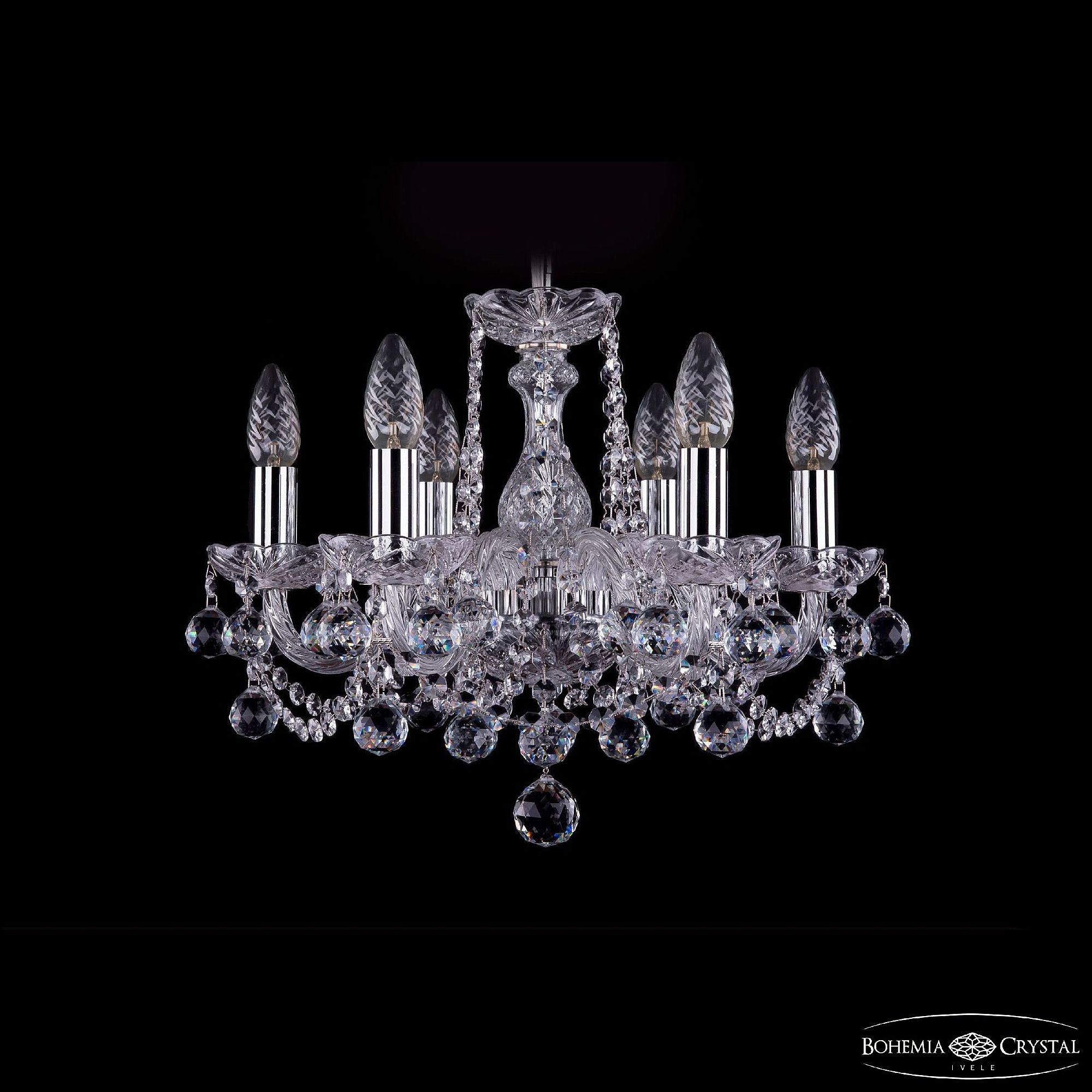 Подвесная хрустальная люстра 1402 Bohemia 1402/6/141 Ni Balls