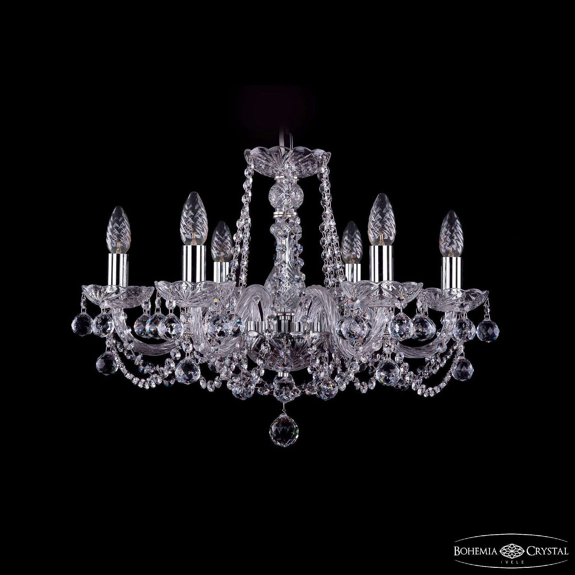 Подвесная хрустальная люстра 1402 Bohemia 1402/6/195 Ni Balls