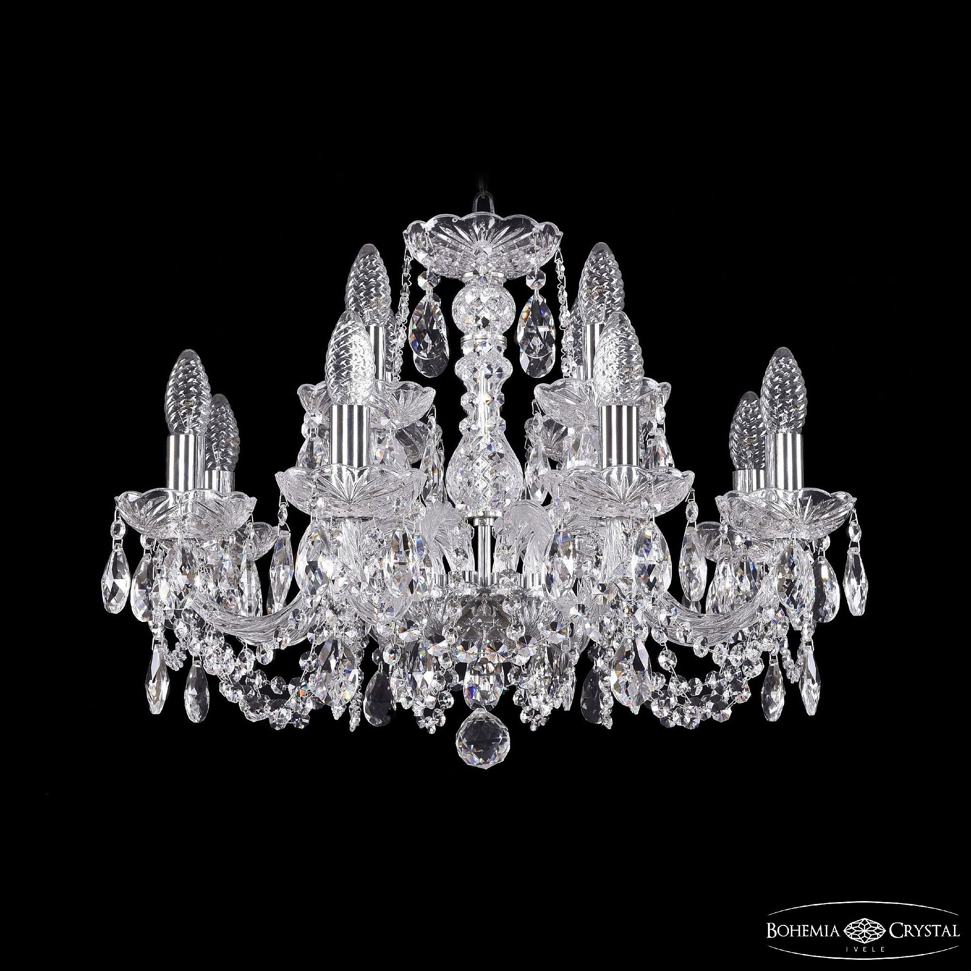 Подвесная хрустальная люстра 1402 Bohemia 1402/8+4/195 Ni