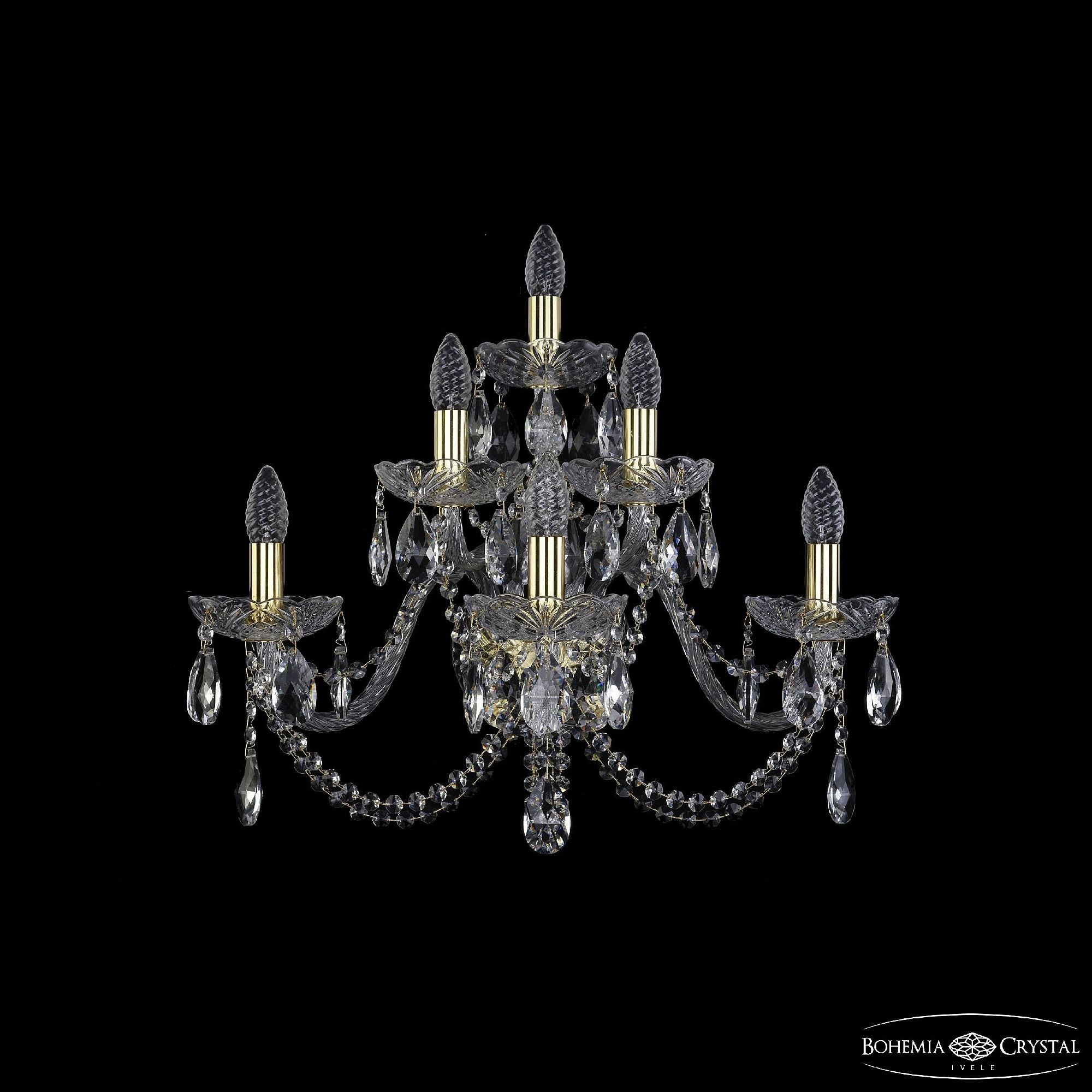 Настенное бра Bohemia 1402 1402B/3+2+1/240/XL/G