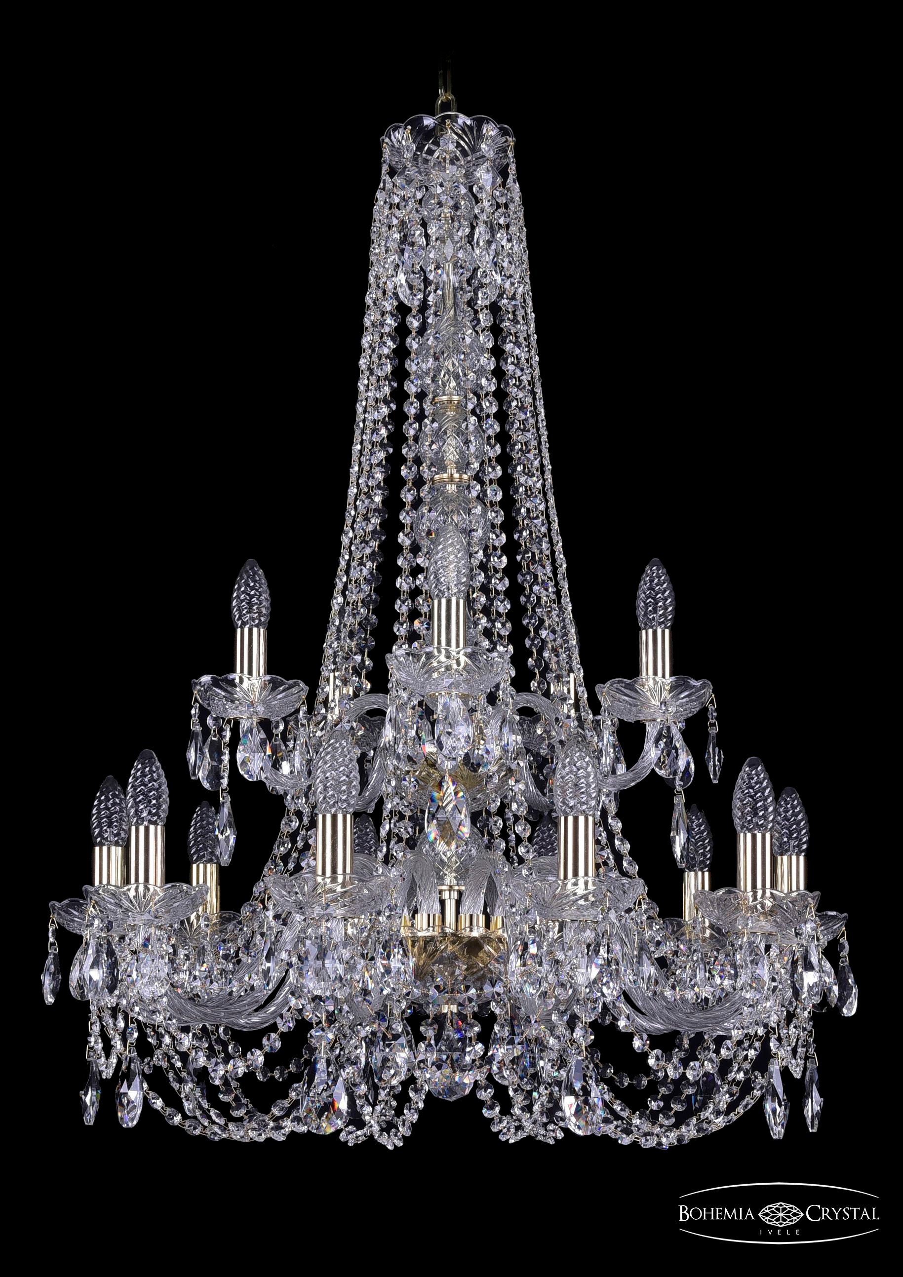 Подвесная хрустальная люстра 1406 Bohemia 1406/10+5/240/h-90/2d G