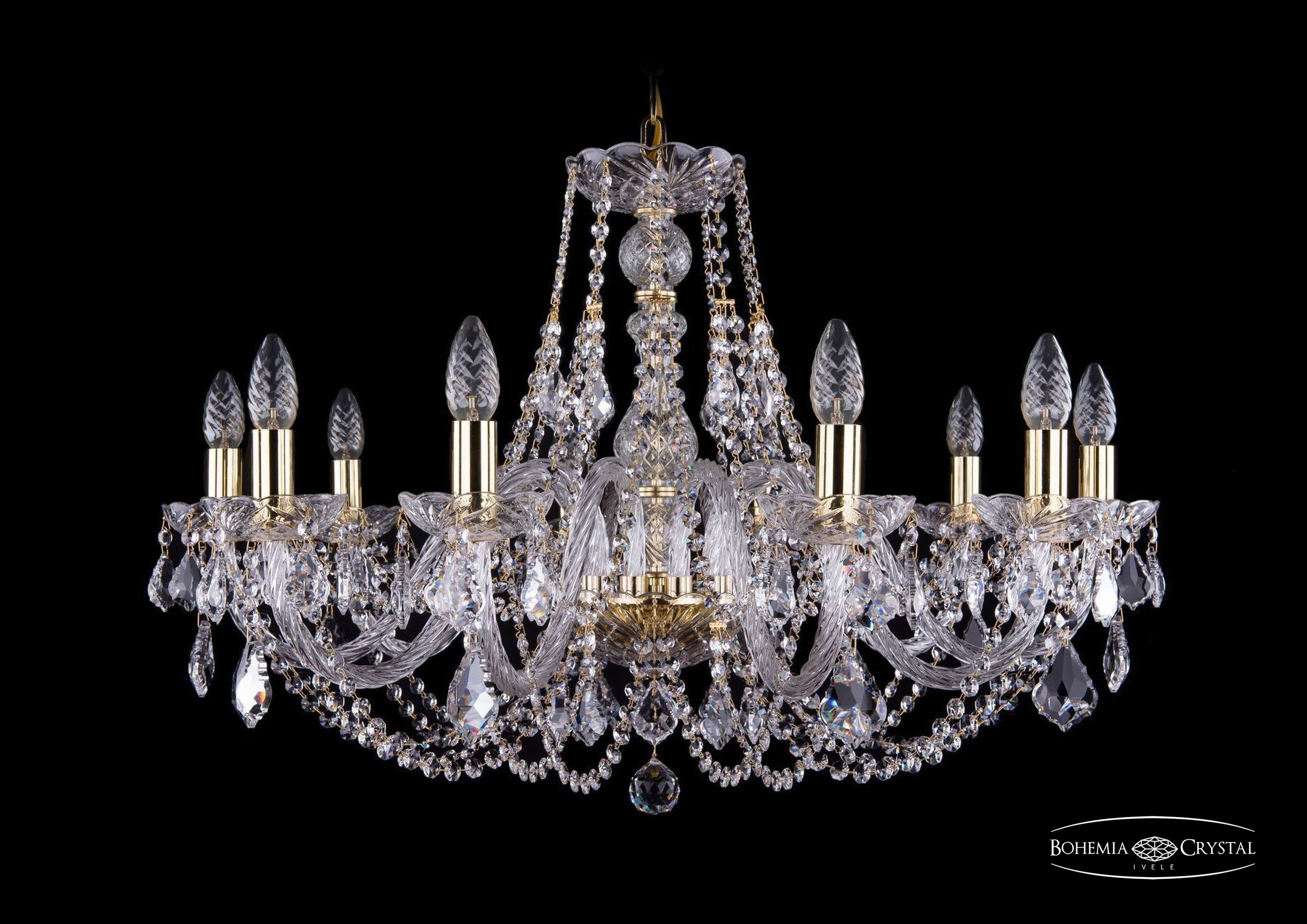 Подвесная хрустальная люстра 1406 Bohemia 1406/10/300 G Leafs